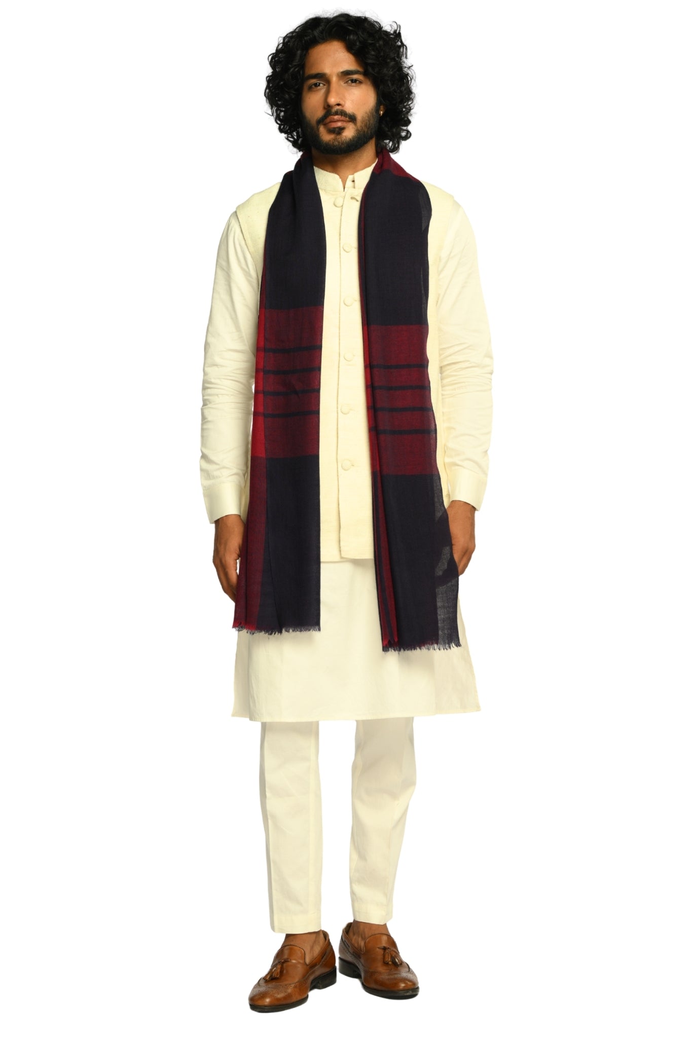 Taroob Merino Wool Windsor Check Scarf