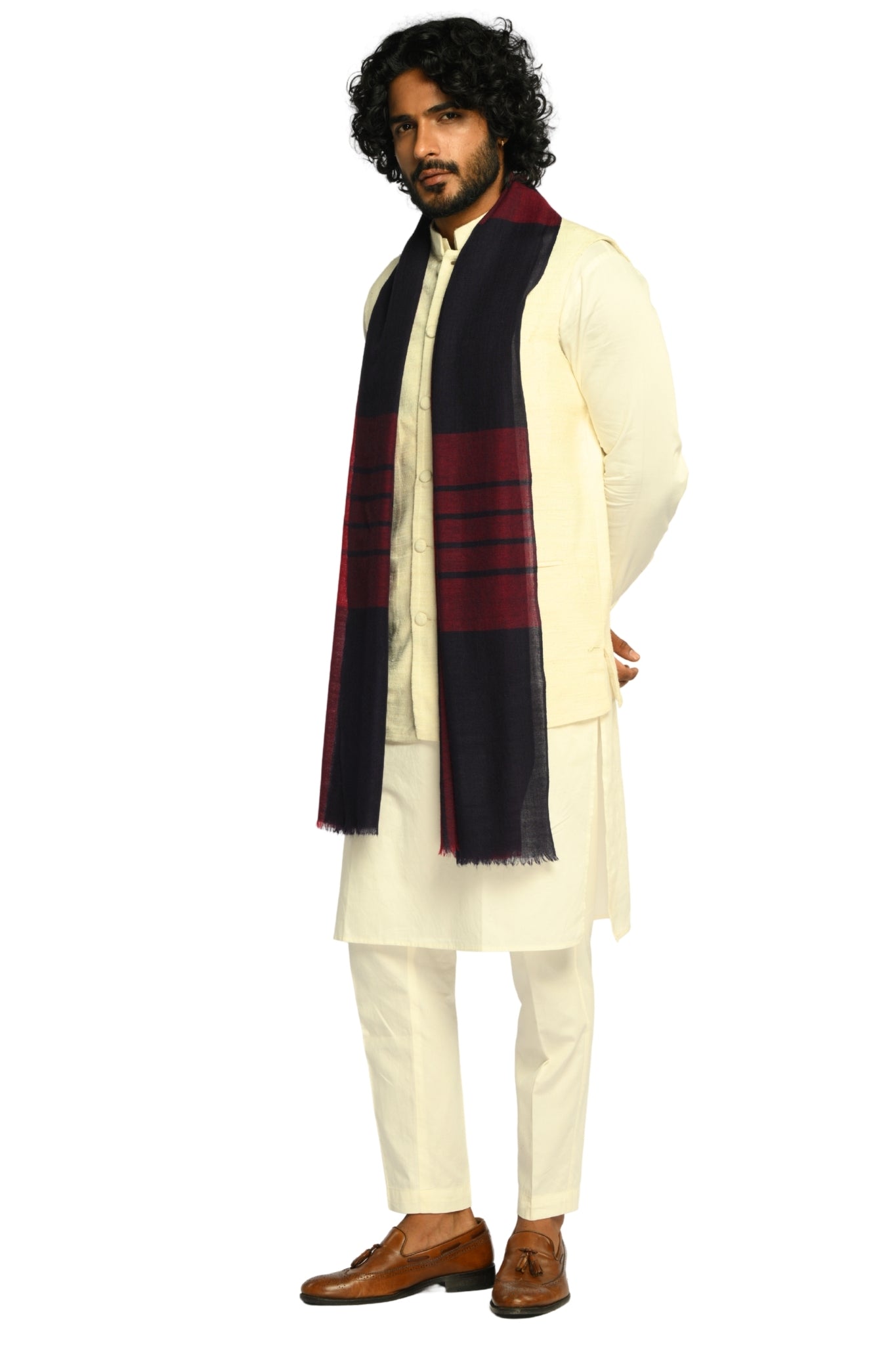 Taroob Merino Wool Windsor Check Scarf