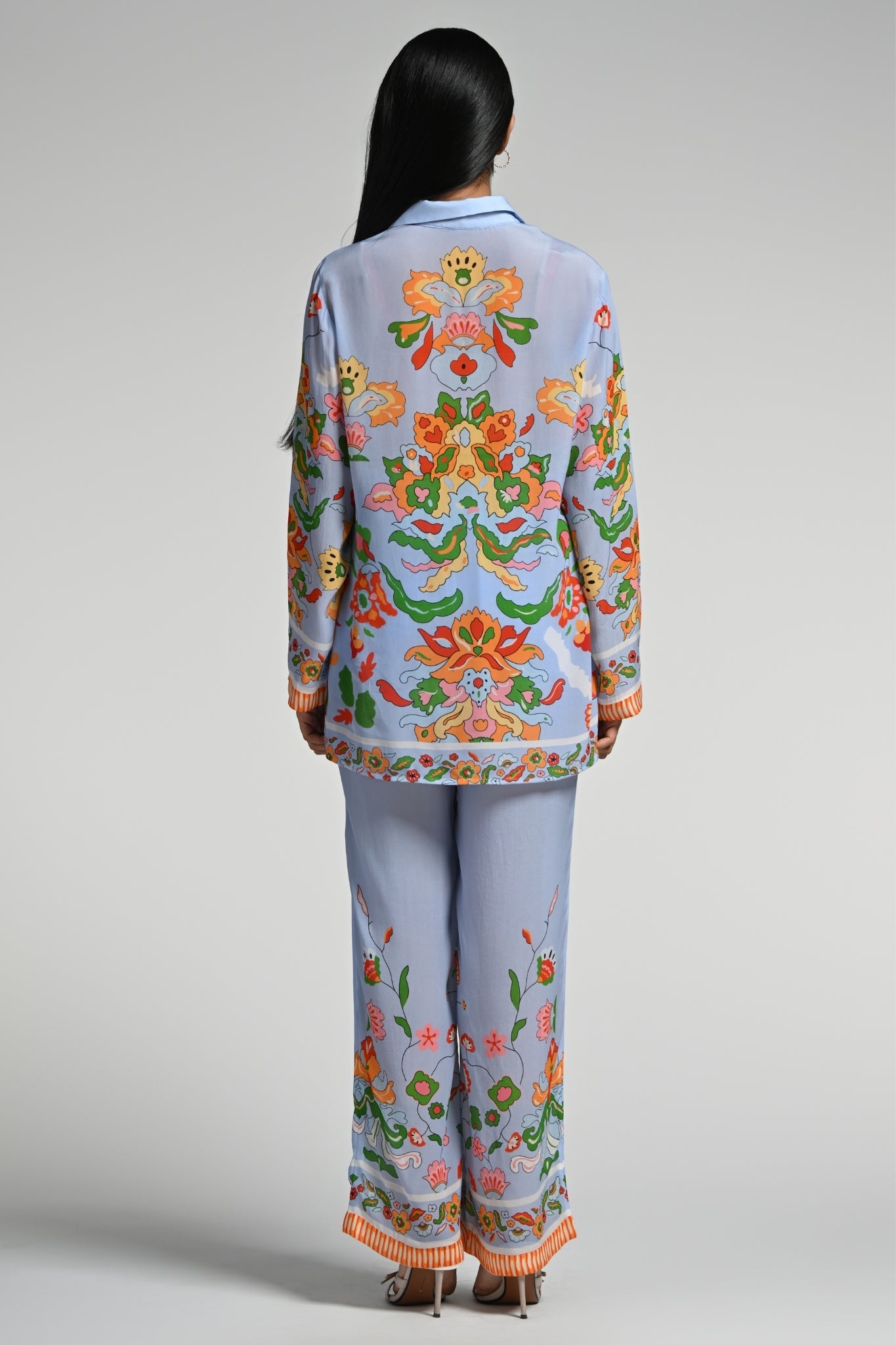 Blue Floral Utopia Co-ord Set – Women's Coords & Shirts – Detail view | Taroob
