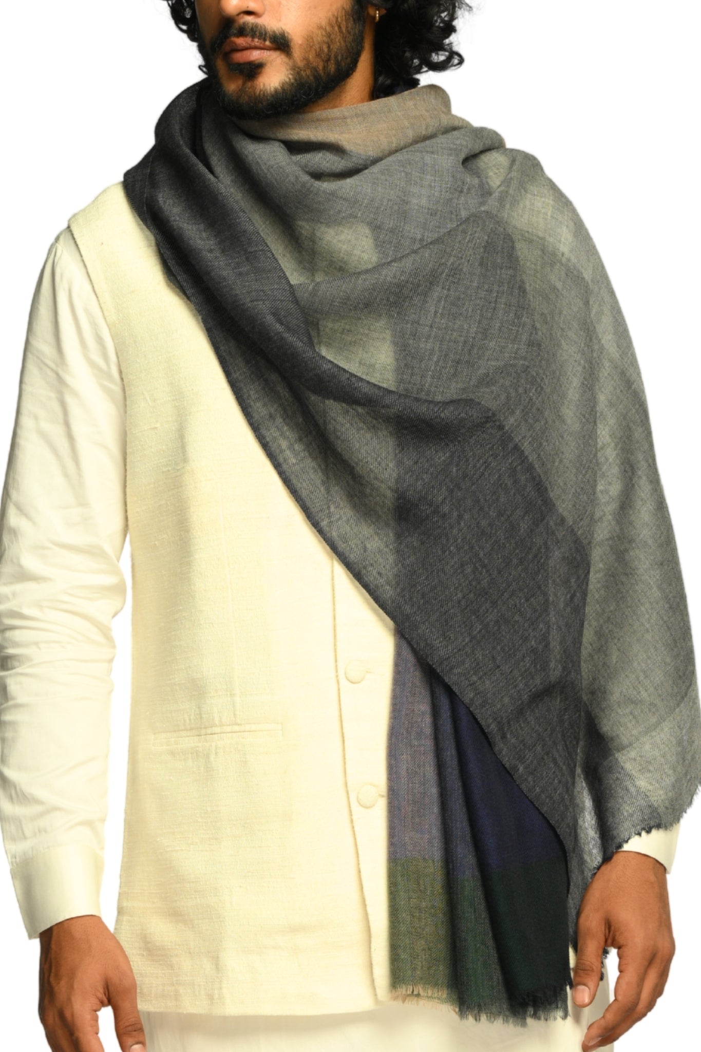 Taroob Ashcroft Plaid Merino Wool Scarf