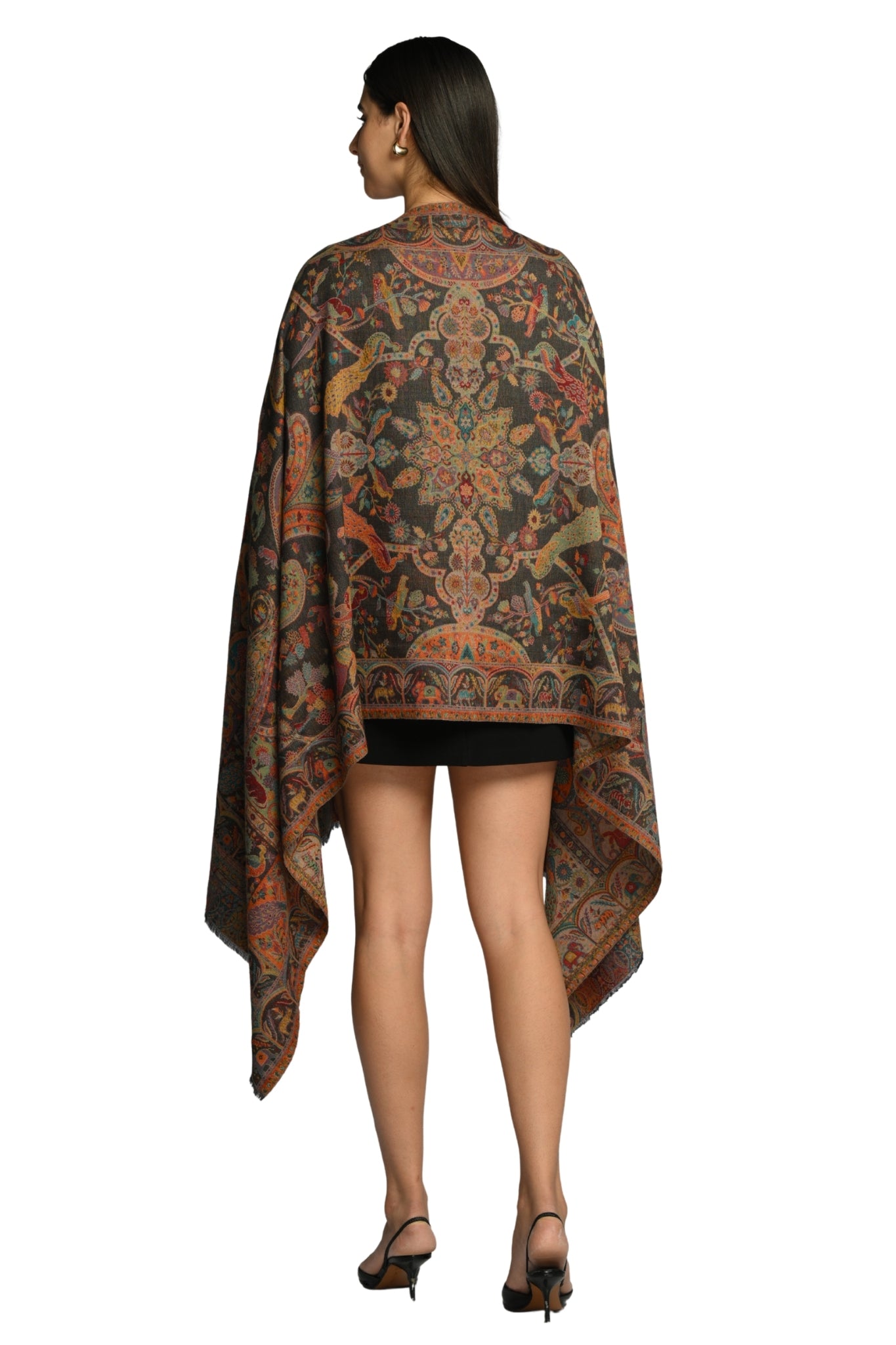 Taroob Luxe Paisley Merino Wool Mughal  Stole