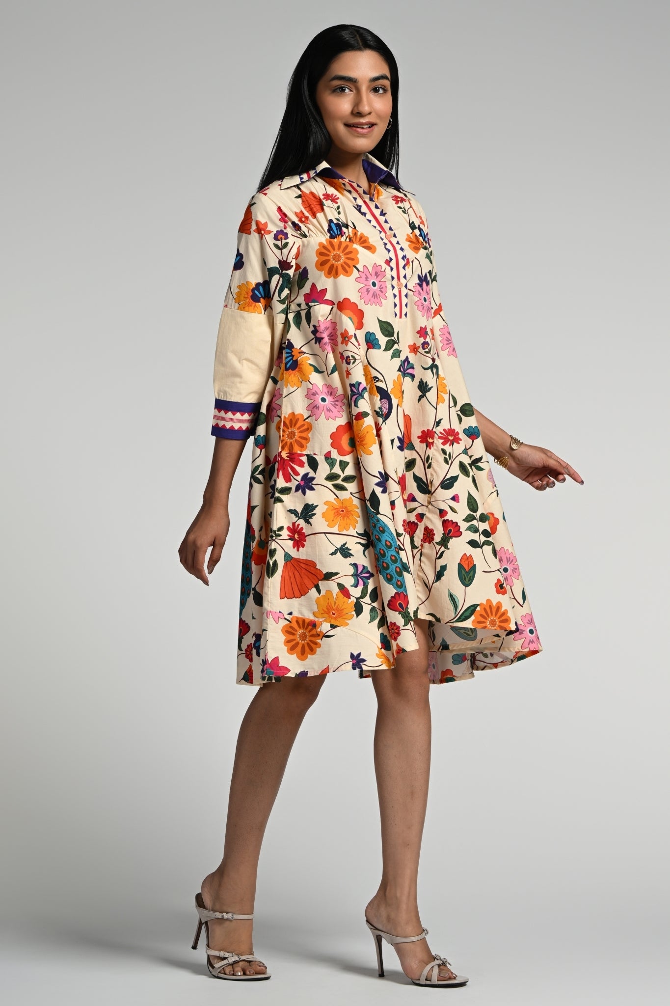 Bageecha Cotton Midi Dress – Women's Kaftans & Dresses – Alternate view | Taroob