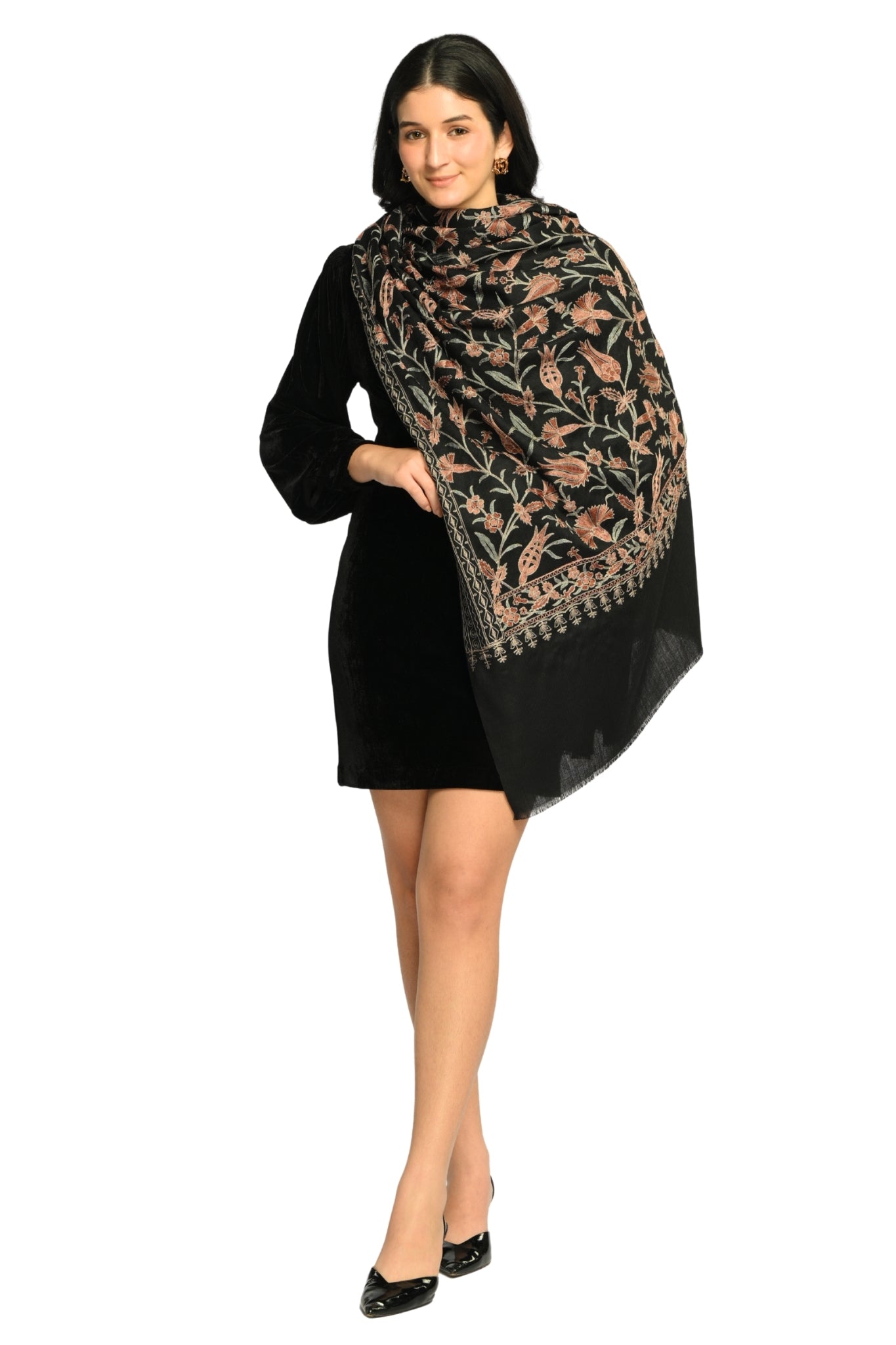 Taroob Tulip Garden Embroidered  Stole