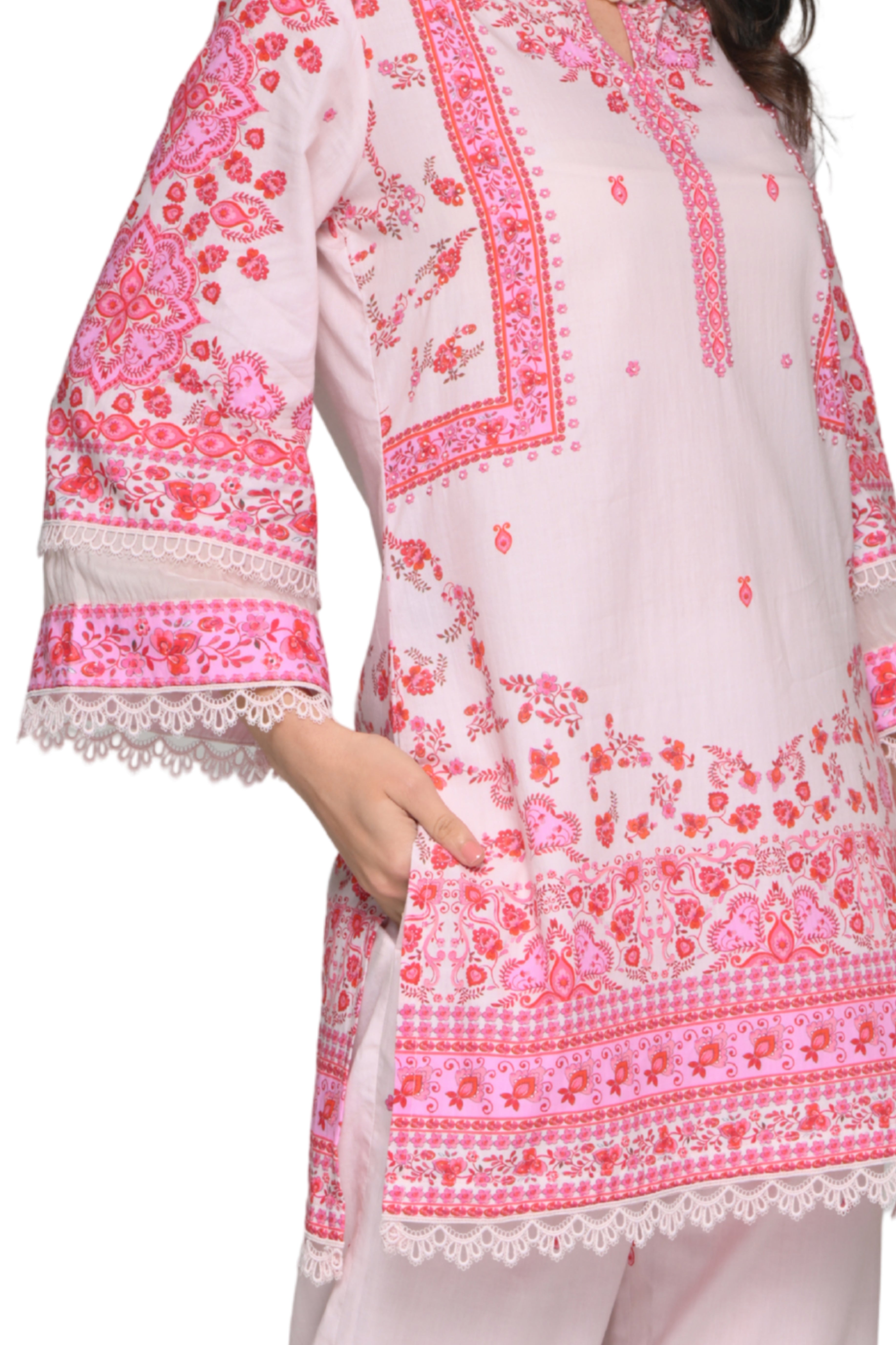 Taroob Whispering Petals Cotton Kurta Set