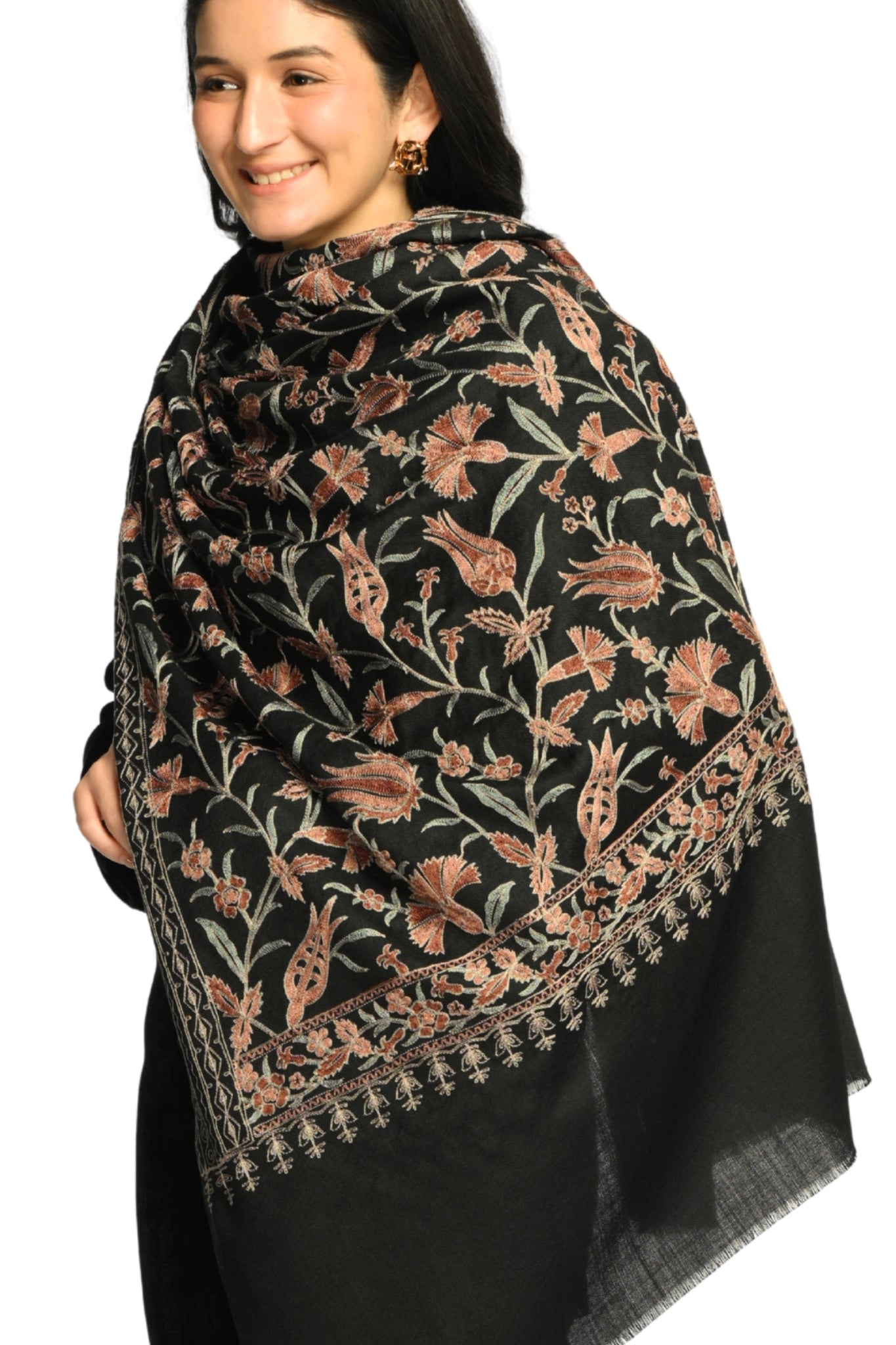 Taroob Tulip Garden Embroidered  Stole