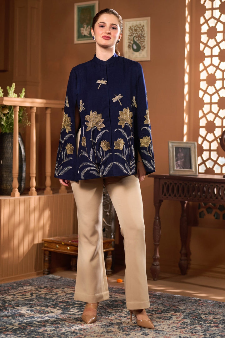 Taroob Twilight Garden Embellished Cape