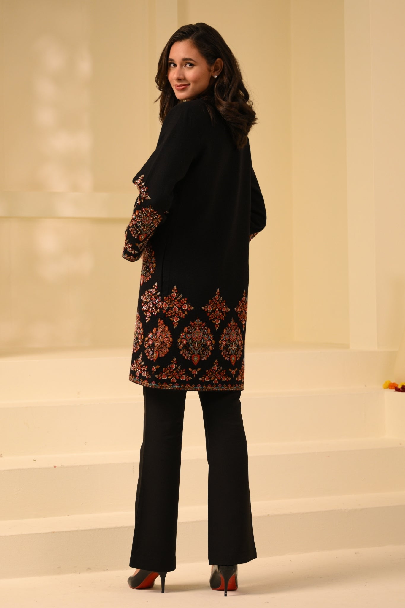 Taroob Hand Embellished  Kashmir Gulistan Long Coat