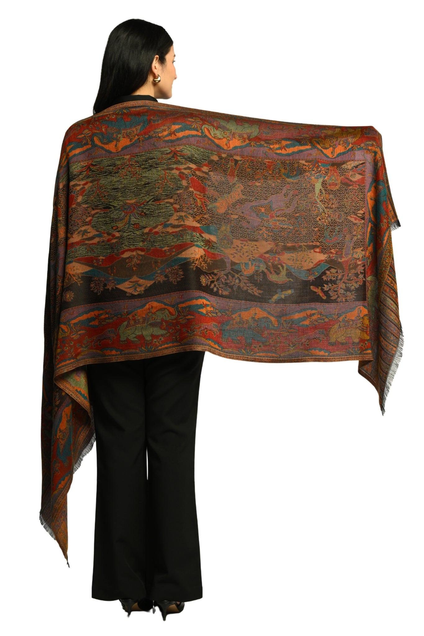 Taroob Royal Shikar-dar Silk Jamawar Stole