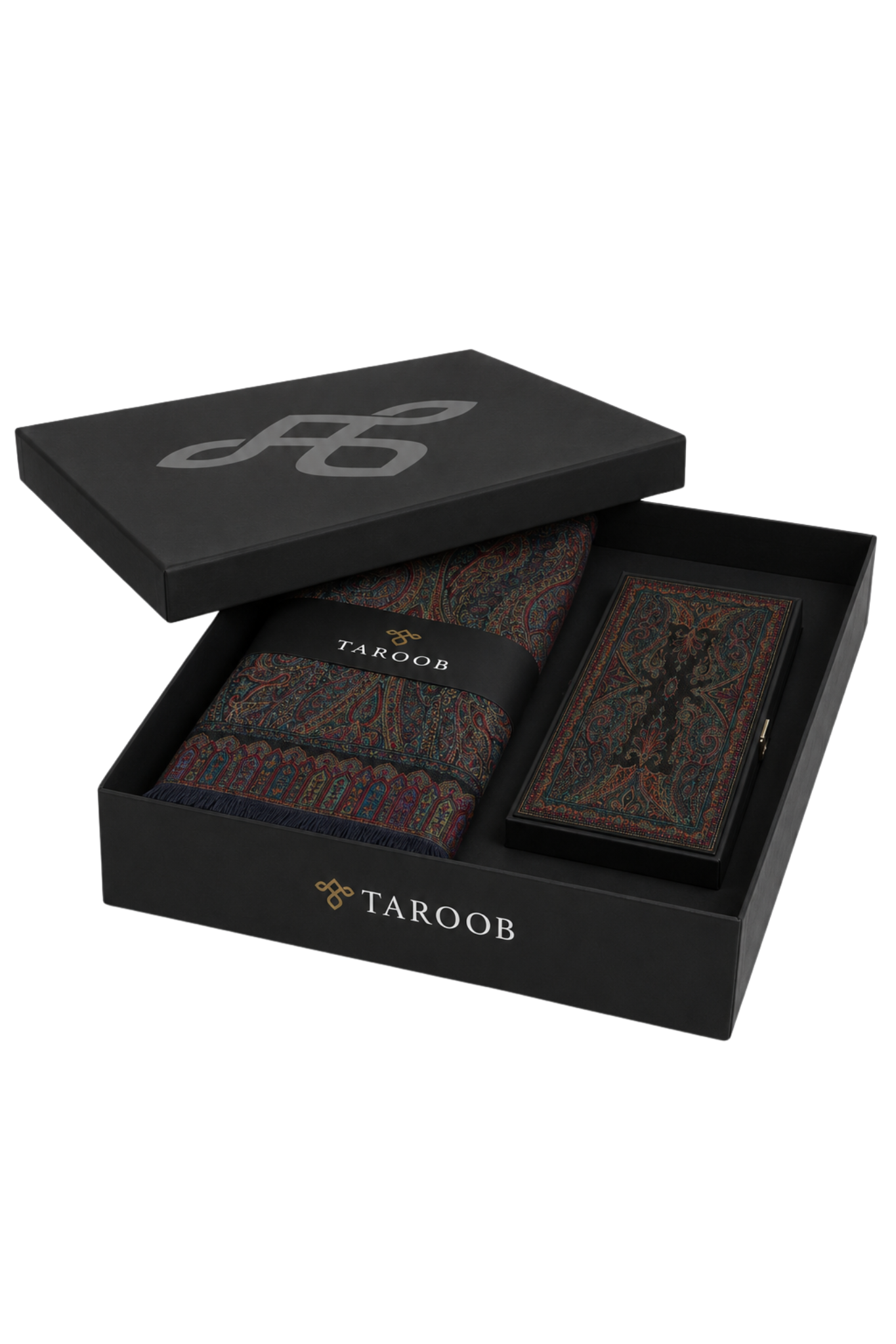 Taroob Gift Set of Silk Jamawar Stole & Pocket Square