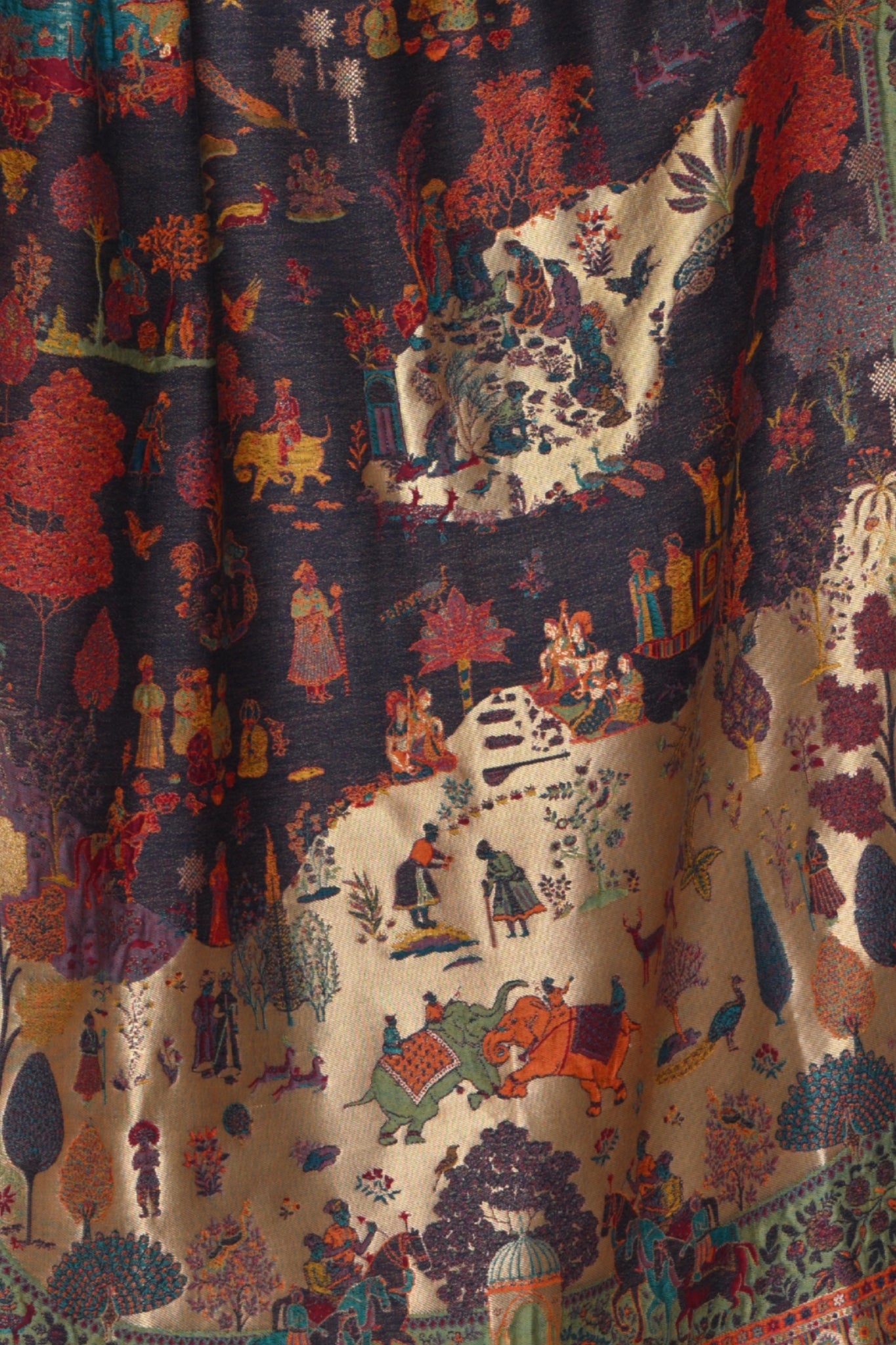 Vintage Mughal Shikara Resham Shawl – Women's Zari Shawls – Alternate view | Taroob