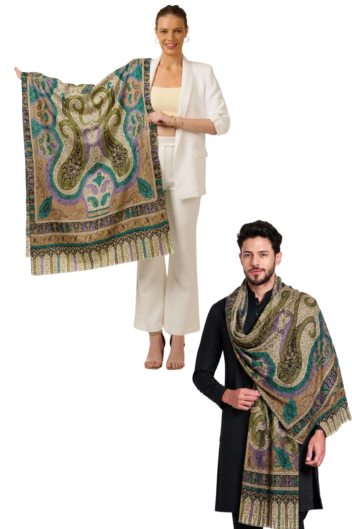 Taroob Gift Set of Exclusive Kalamkari Stole for Him or Her ( Unisex Stole )
