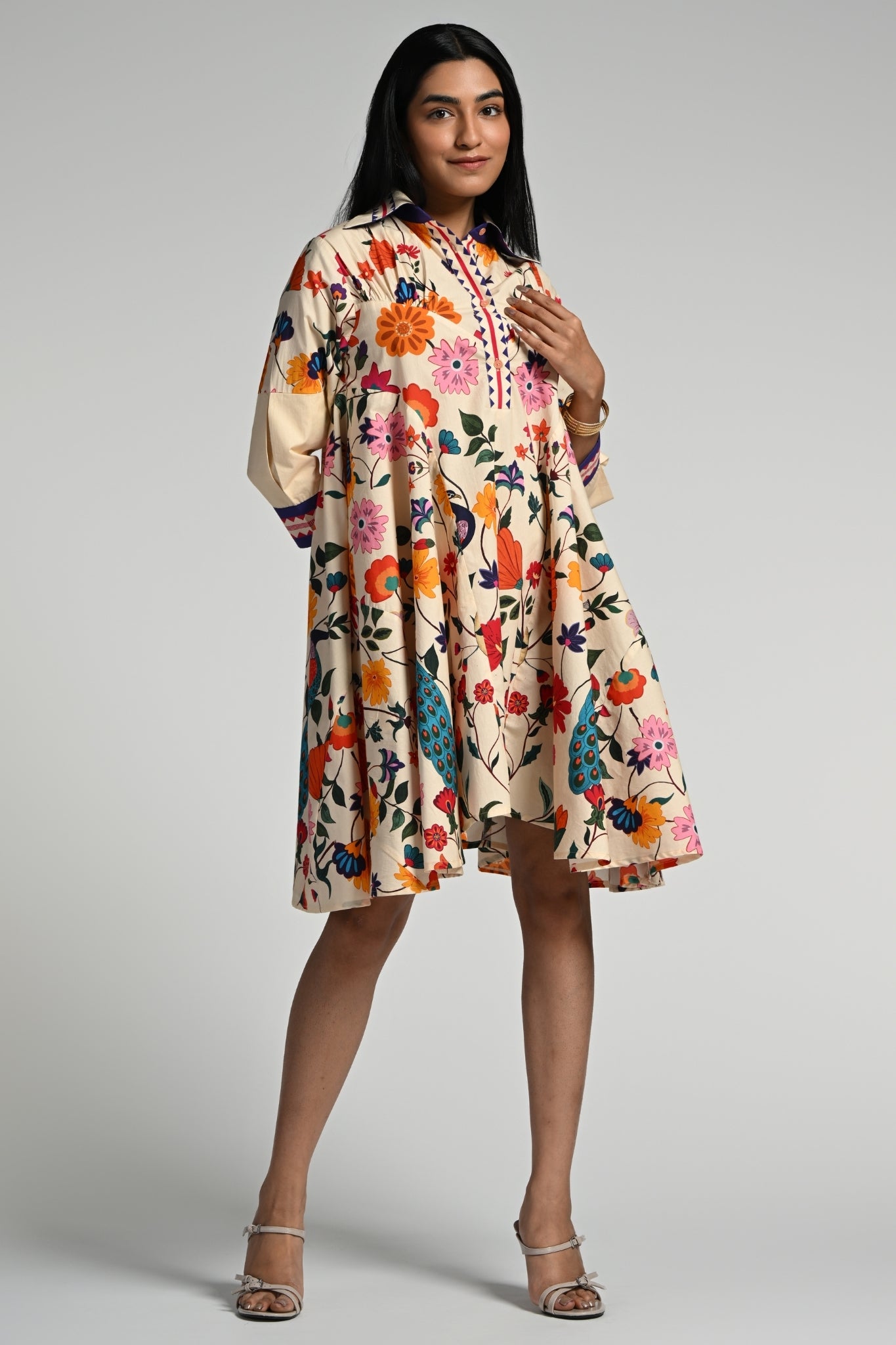 Bageecha Cotton Midi Dress – Women's Kaftans & Dresses – View 5 | Taroob