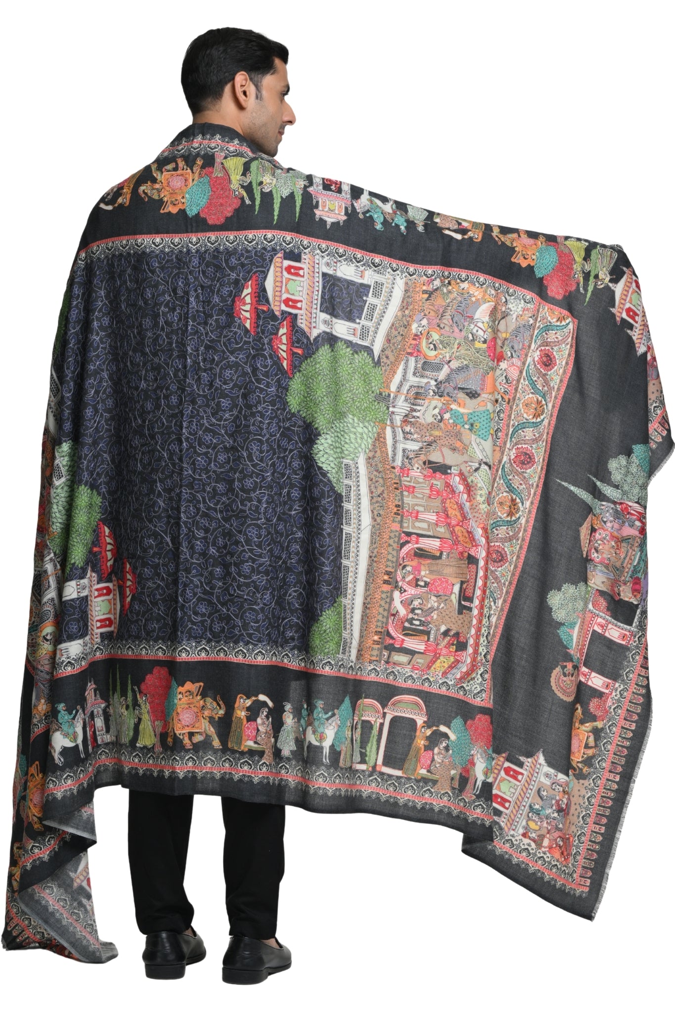 Taroob Royal Raj-Darbar Kalamkari Dusala