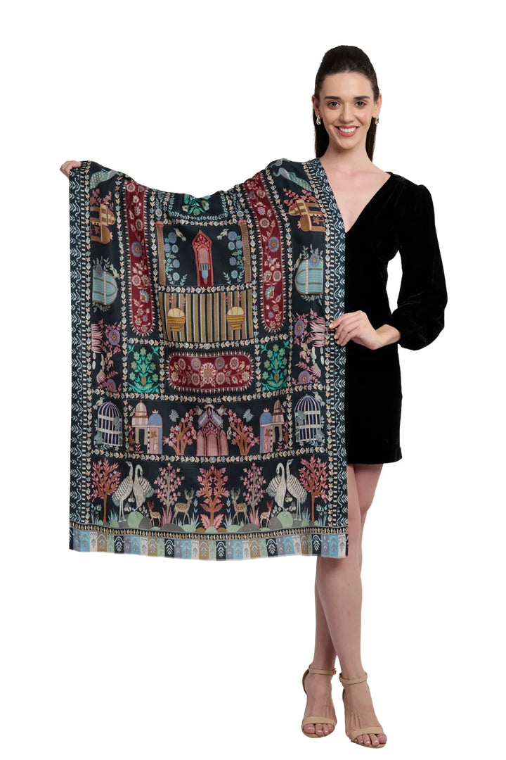 Taroob Couple Gift Set of Zari Stole for Him & Kalamkari Stole for Her