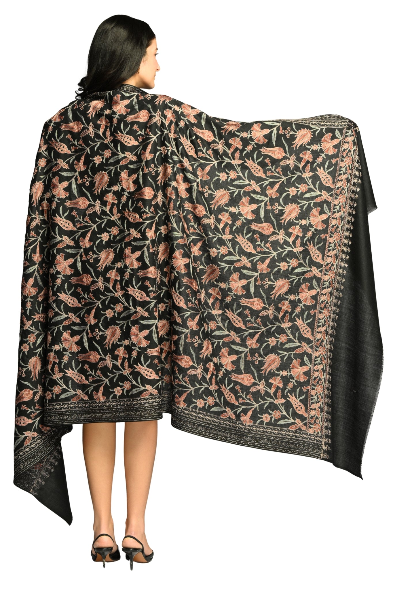 Taroob Tulip Garden Embroidered  Stole