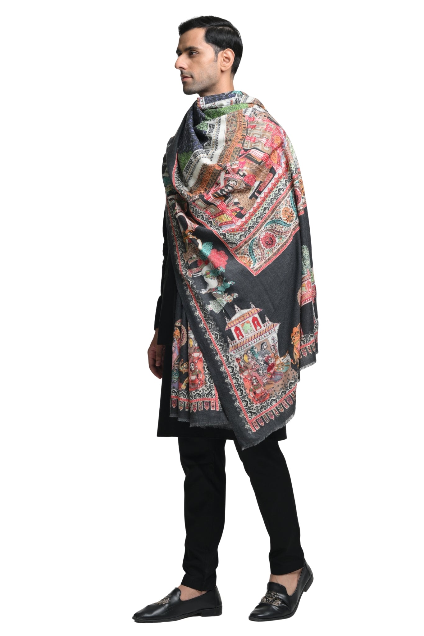 Taroob Royal Raj-Darbar Kalamkari Dusala