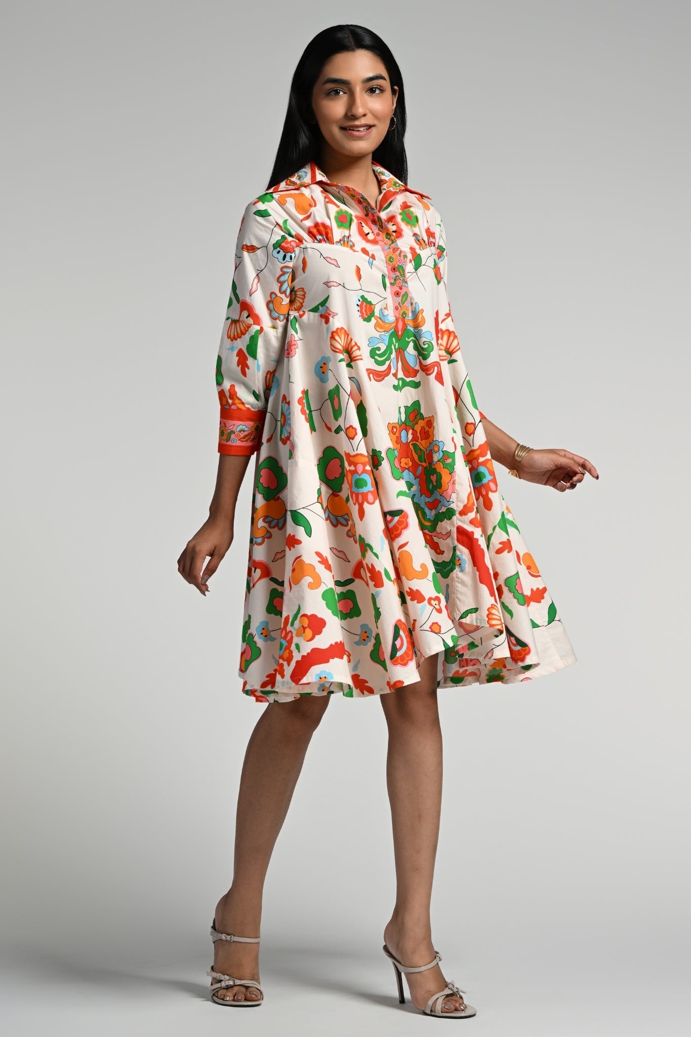 Taroob Floral Utopia Cotton Midi Dress