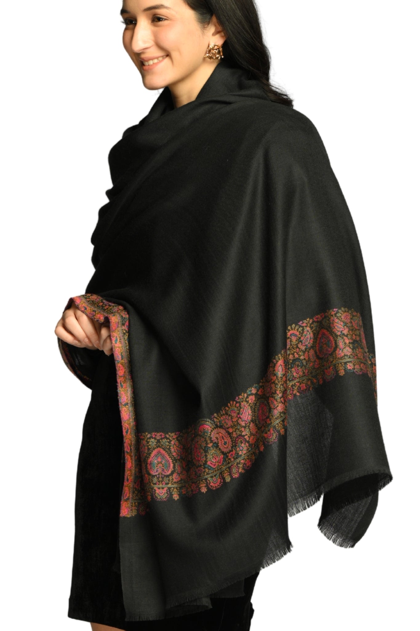 Taroob Fine Wool Border Kaani Shawl
