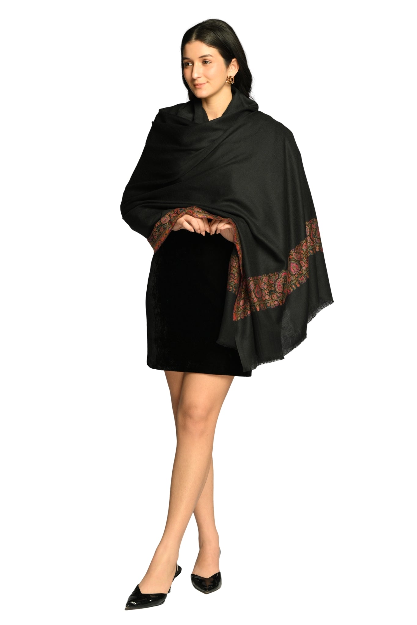 Taroob Fine Wool Border Kaani Shawl