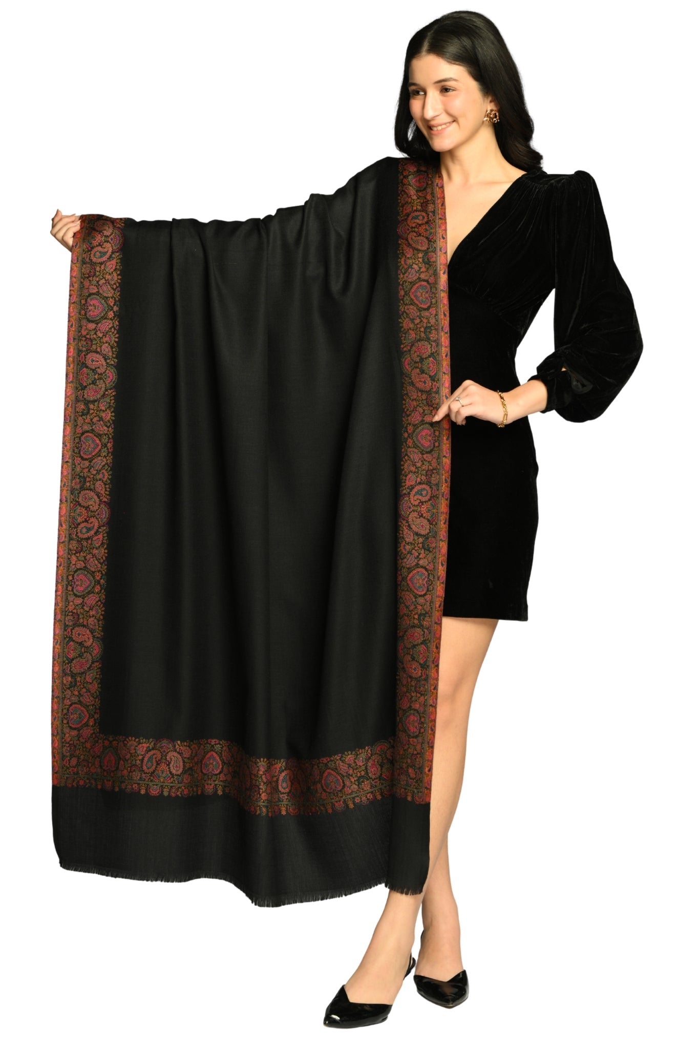 Taroob Fine Wool Border Kaani Shawl