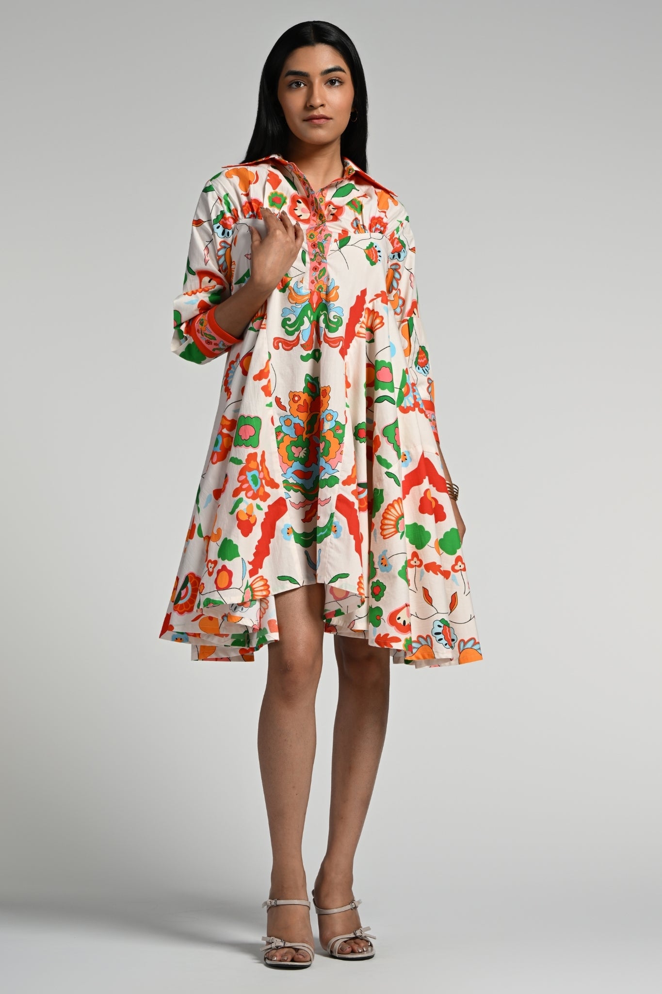 Taroob Floral Utopia Cotton Midi Dress