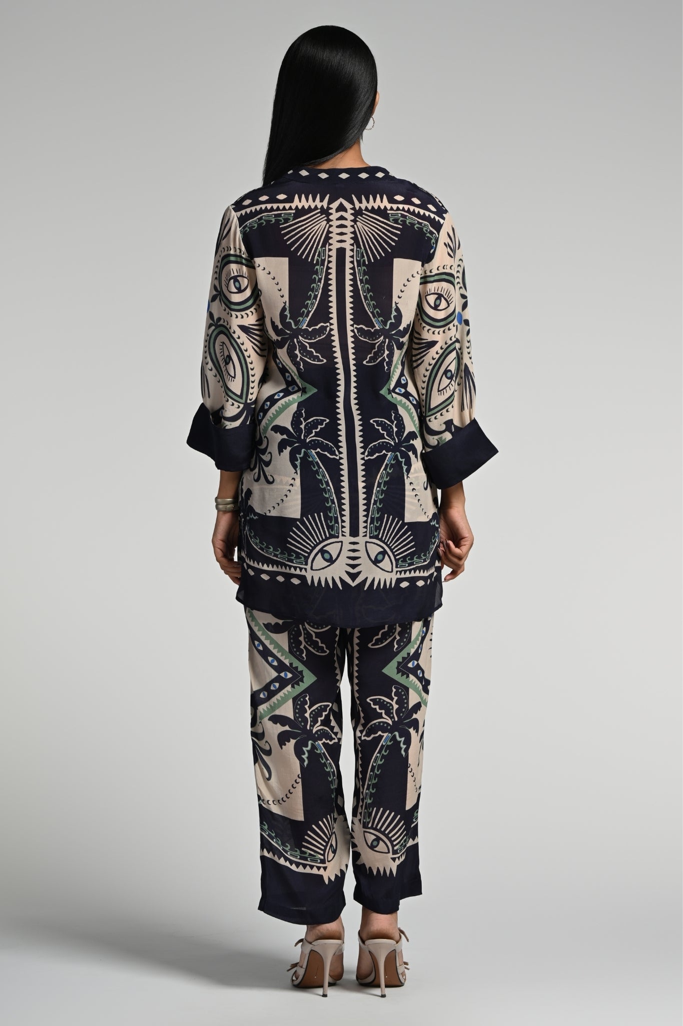 Taroob Geo Palms Tunic Set