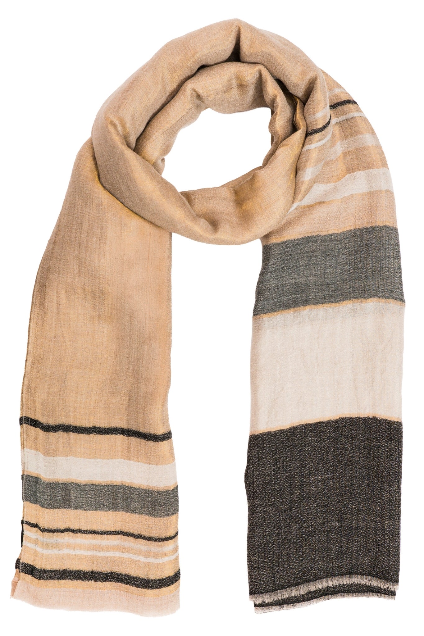 Men's Border Striper Reversible Zari Stole – Zari Stoles – Detail view | Taroob