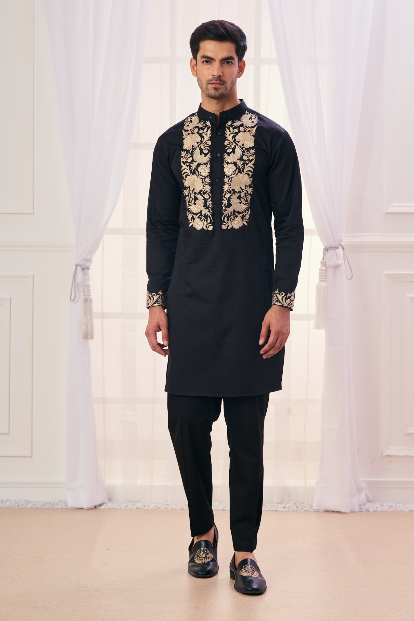 Taroob Embroidered Zari Work Kurta Pajama Set