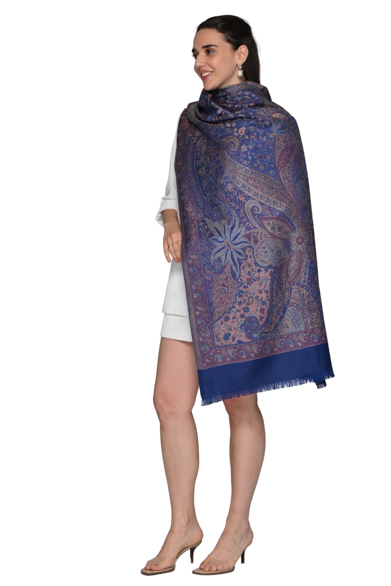 Taroob Faux Pashmina Antique Jamawar Stole