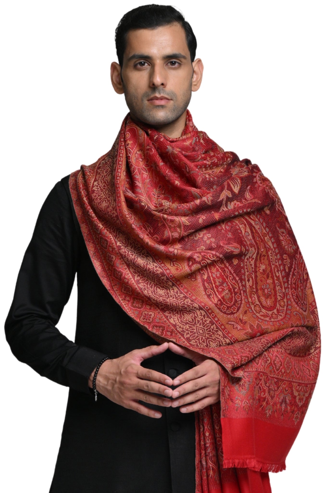 Taroob Faux Pashmina Antique Jamawar Shawl
