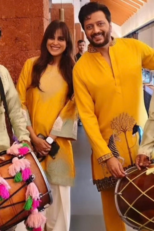 Genelia Deshmukh in Sunehri Bagh Kurta Set