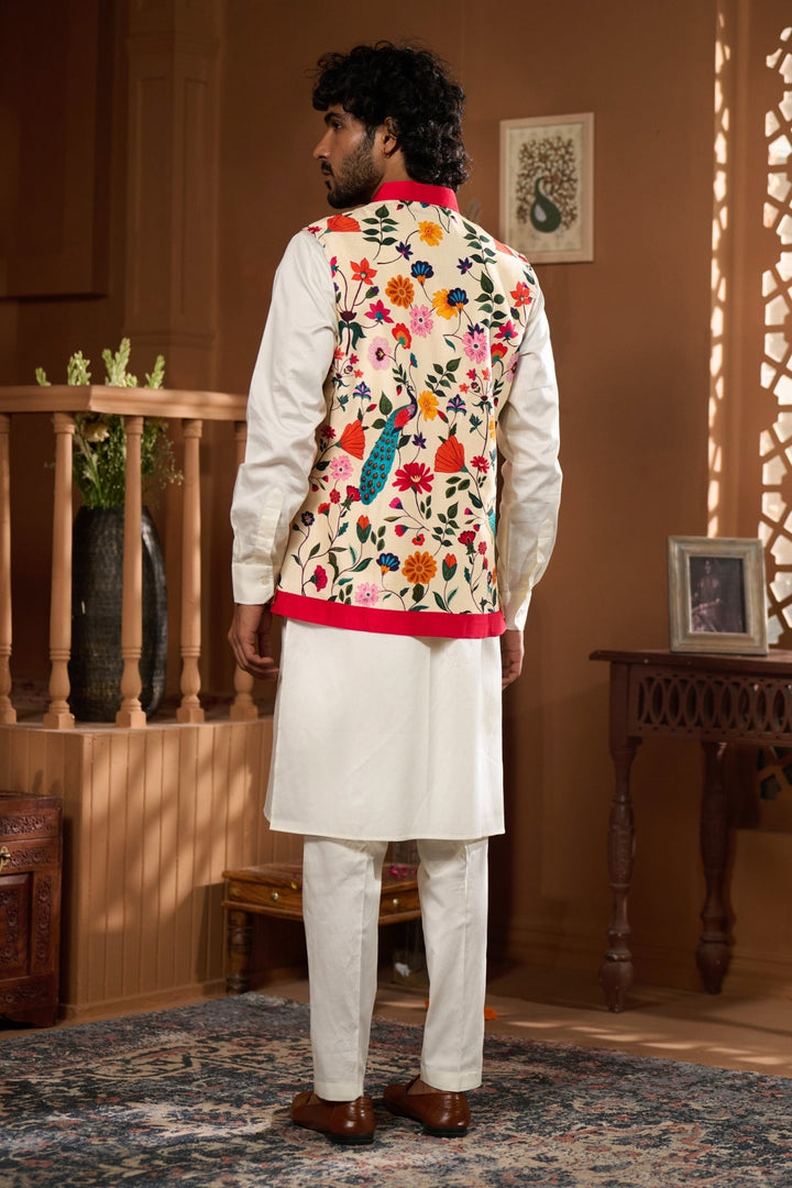 Taroob Bageecha Printed Nehru Jacket