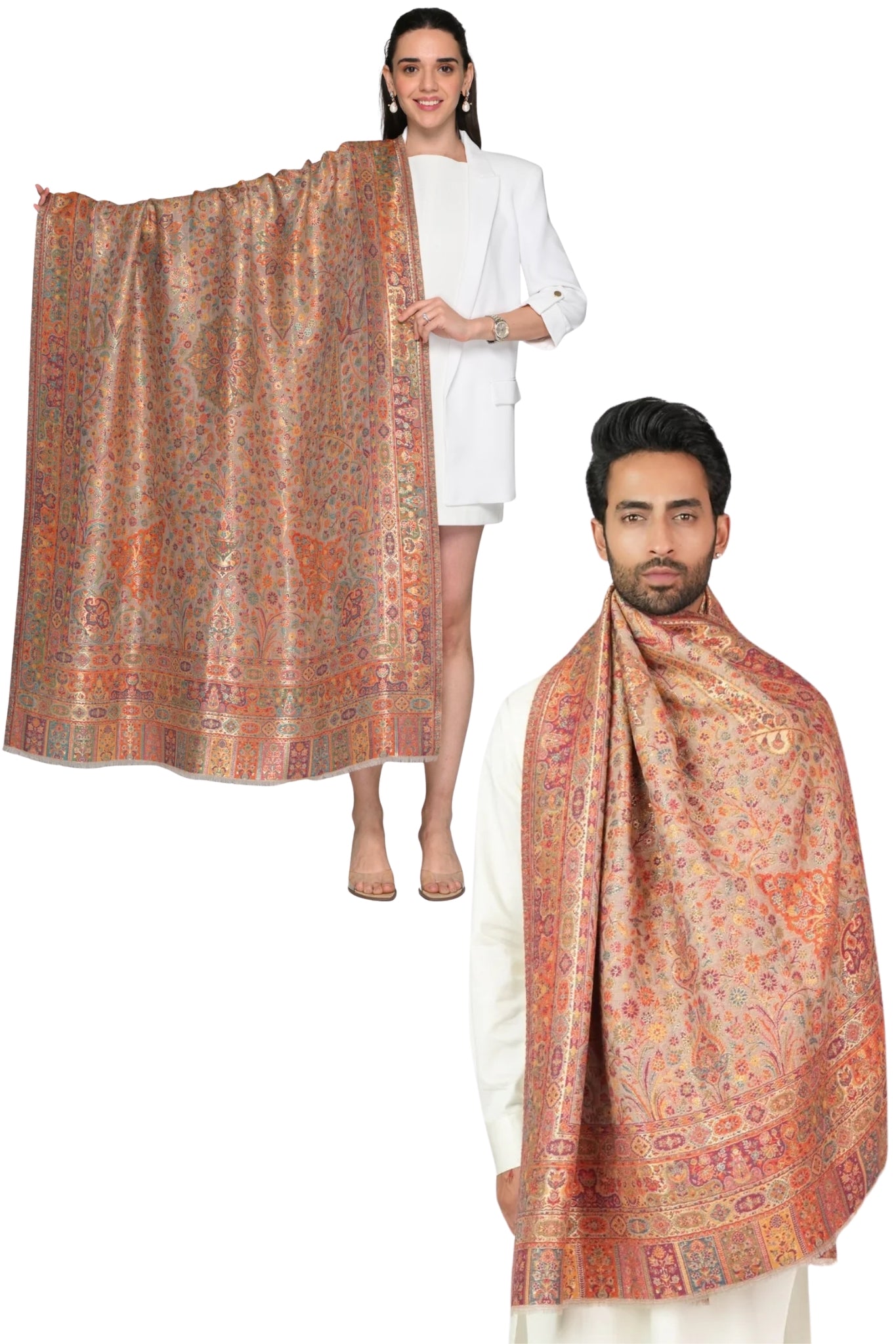 Taroob Gift Set of Kashmiri Resham Shawl for Him or Her