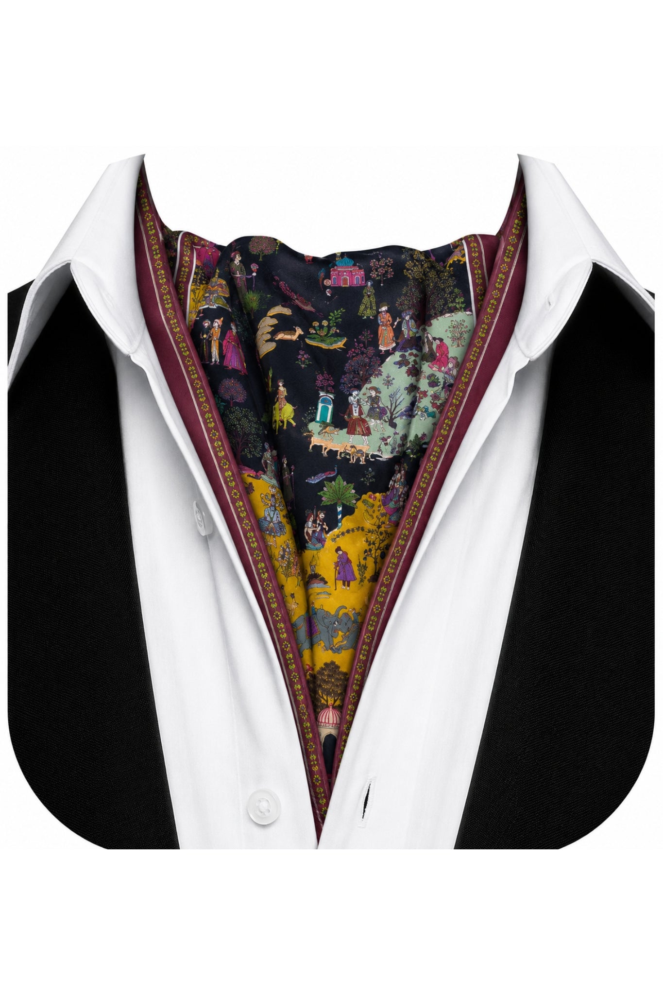 Taroob Premium Silk Satin Raj-Darbar Cravat, Men’s Neck Tie