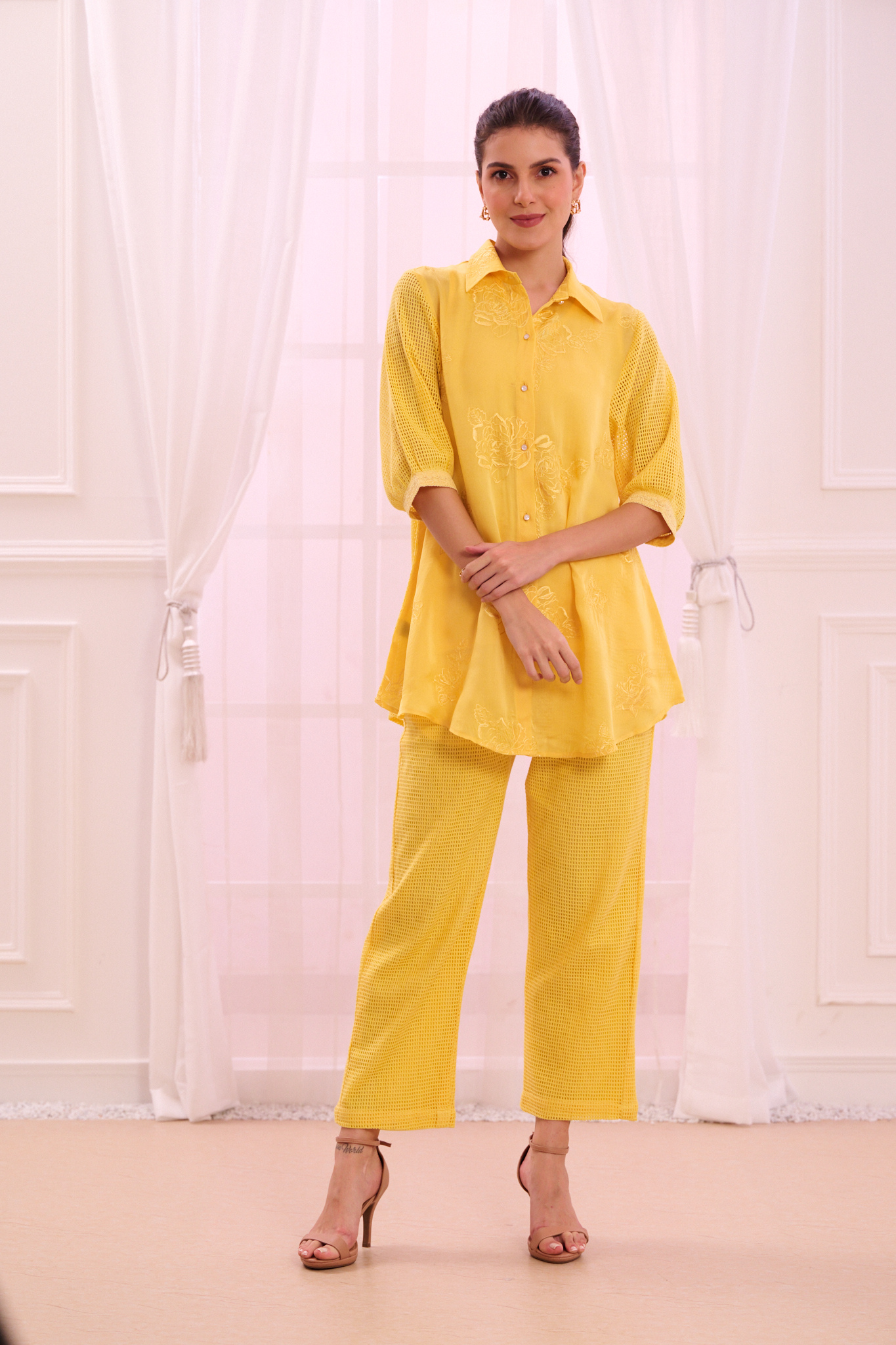 Taroob Embroidered Shirt & Pants Co-ord Set