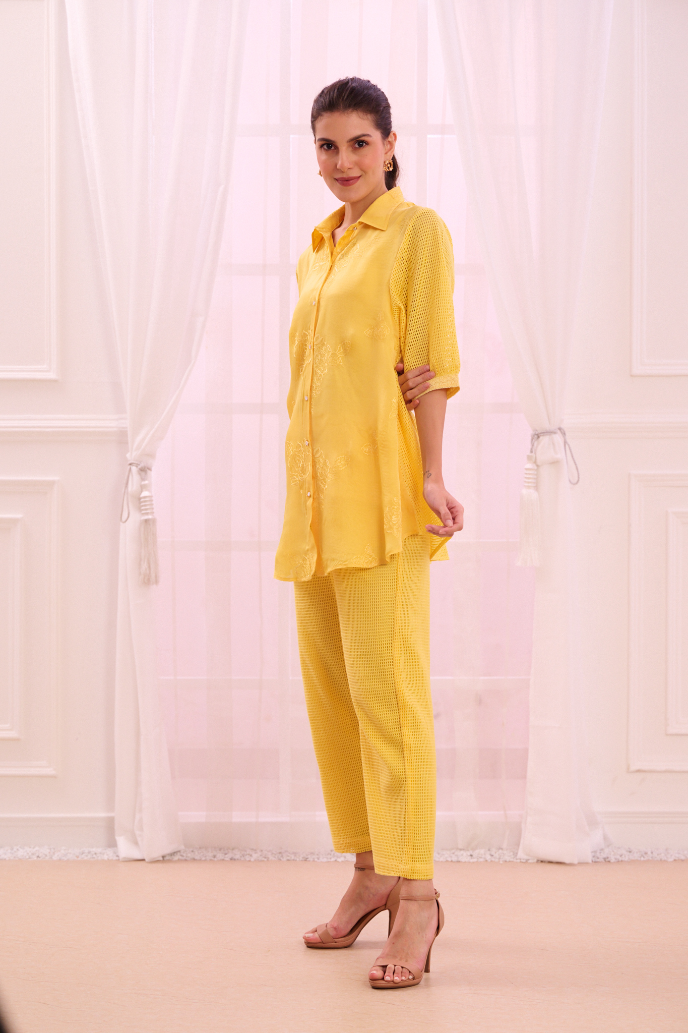 Taroob Embroidered Shirt & Pants Co-ord Set