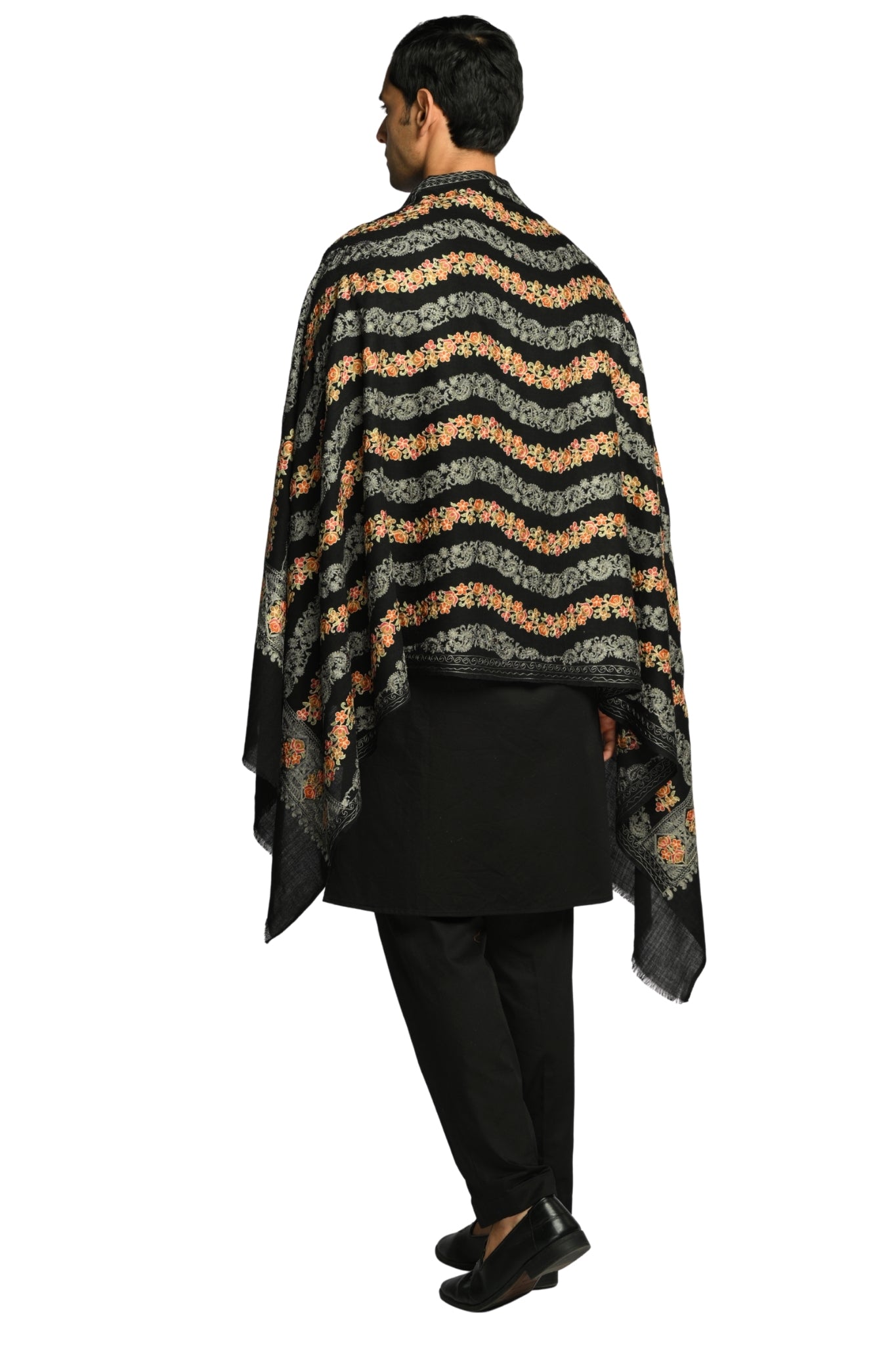 Taroob Parallel Petals Embroidered Stole