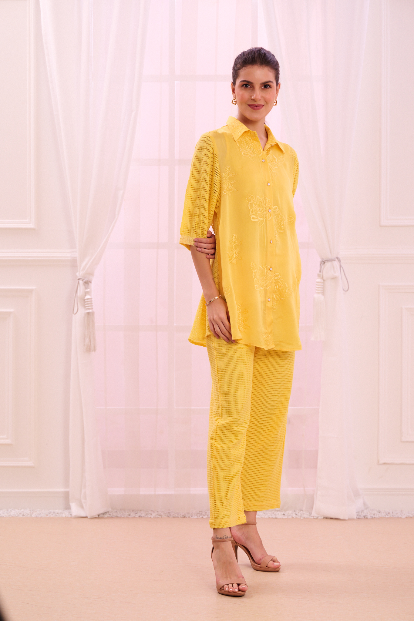 Taroob Embroidered Shirt & Pants Co-ord Set