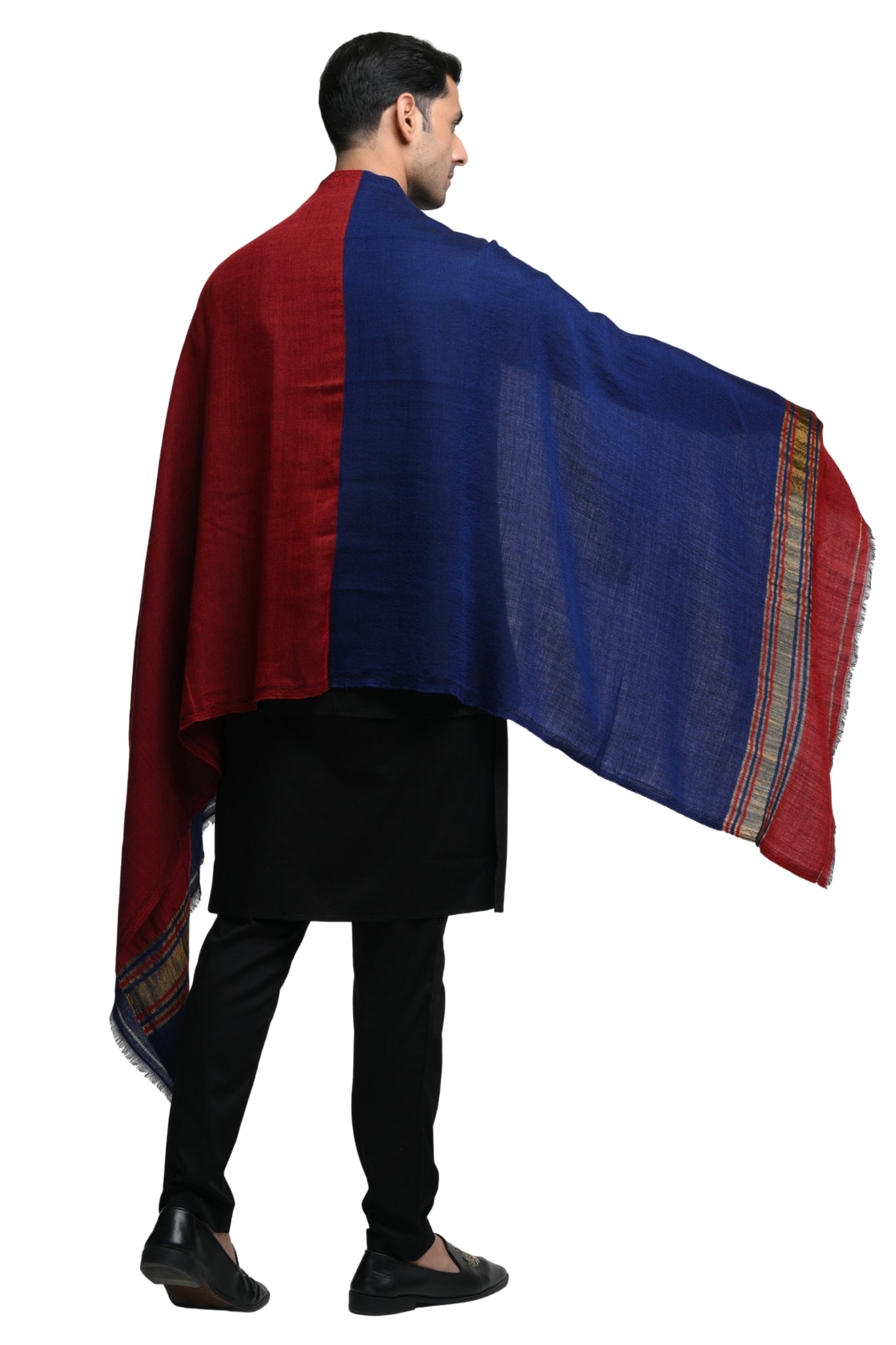 Ultra Soft Wool Zari Stole – Men's Zari Stoles – View 6 | Taroob