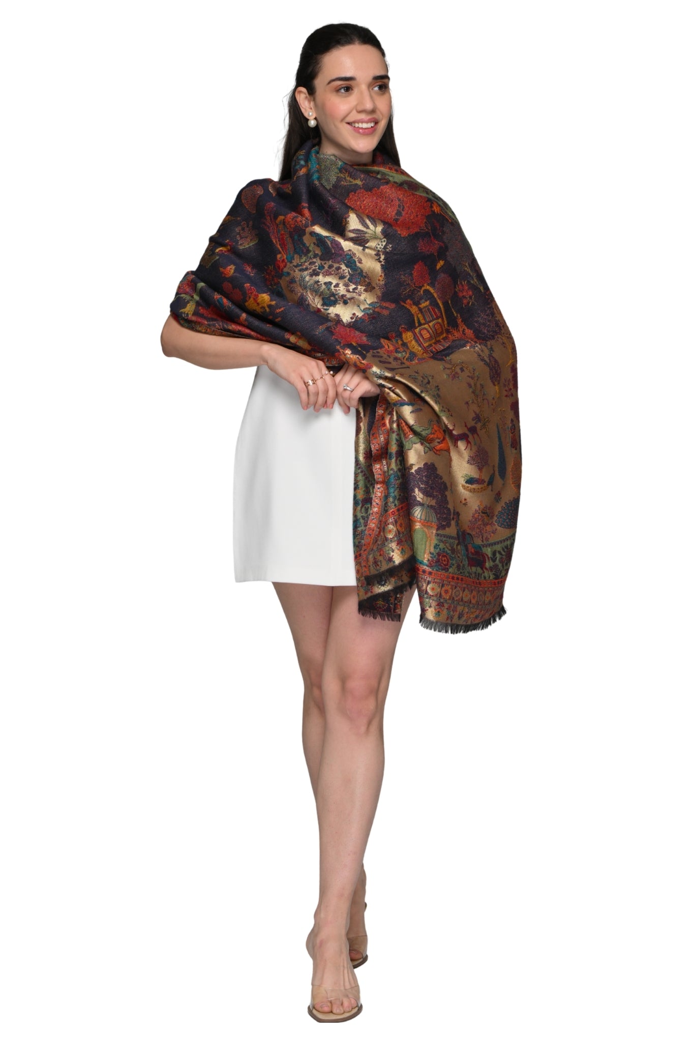 Vintage Mughal Shikara Resham Shawl – Women's Zari Shawls | Taroob