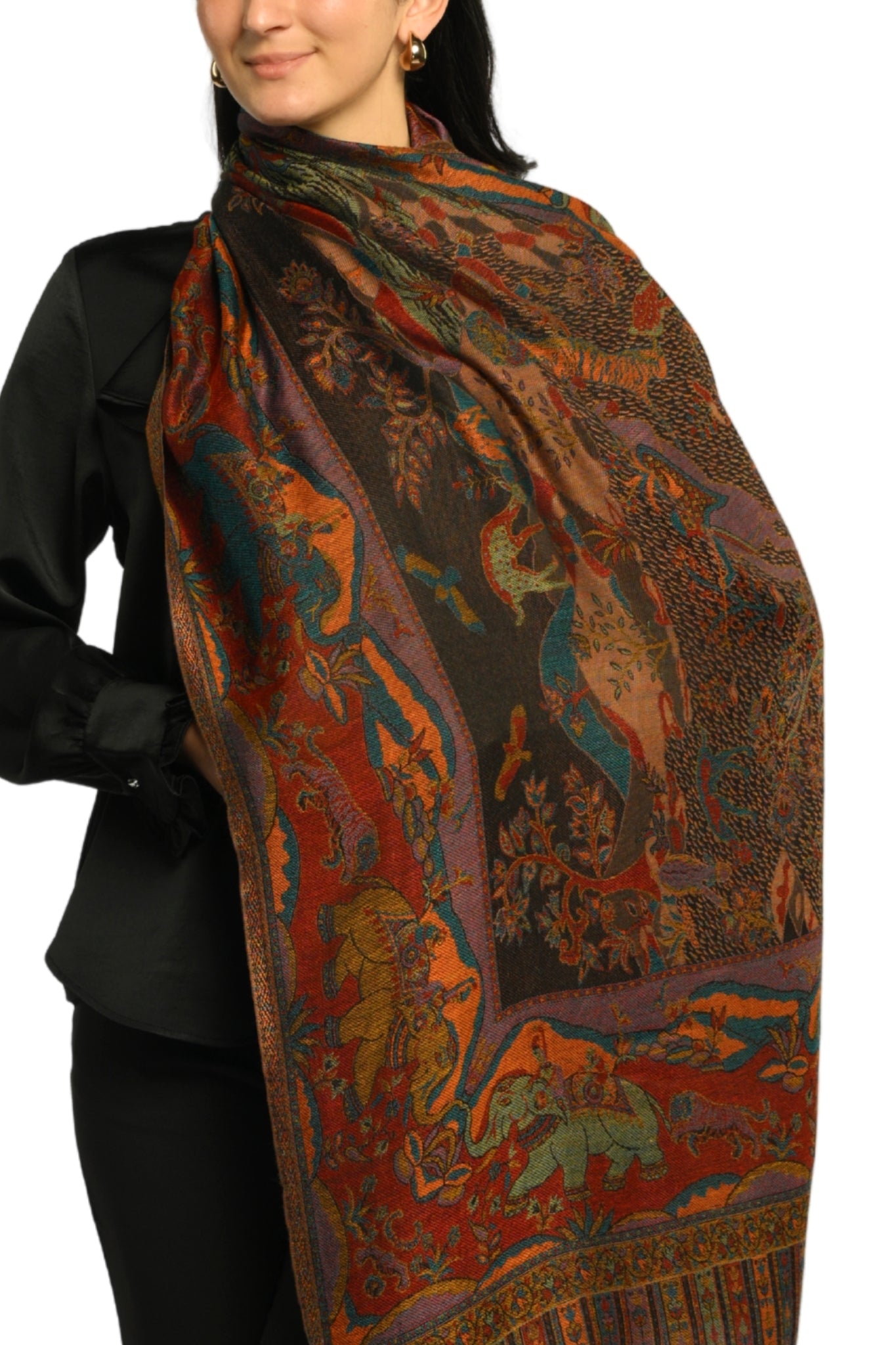 Taroob Royal Shikar-dar Silk Jamawar Stole