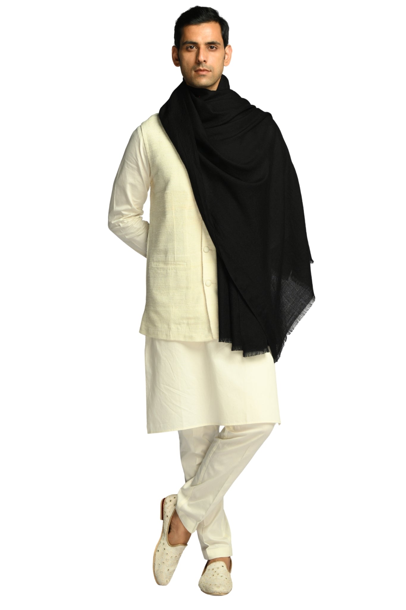 Men's Black MP Reversible Stole Taroob