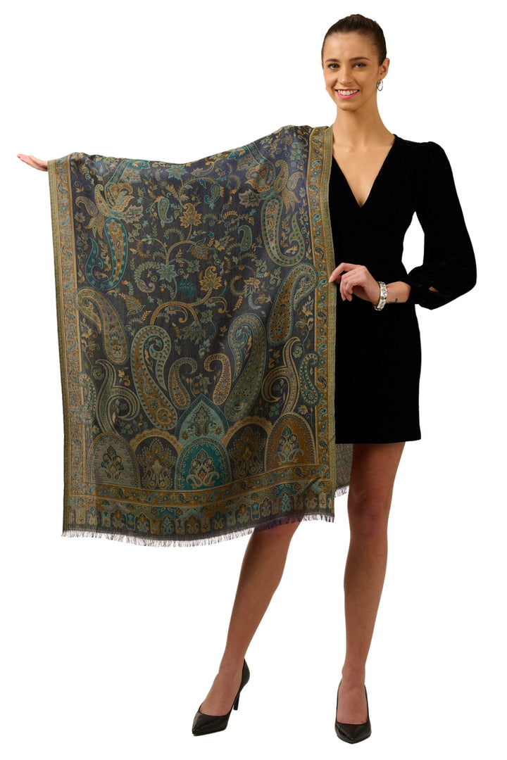 Taroob Beautiful Kashmiri Paisley Jamawar Stole