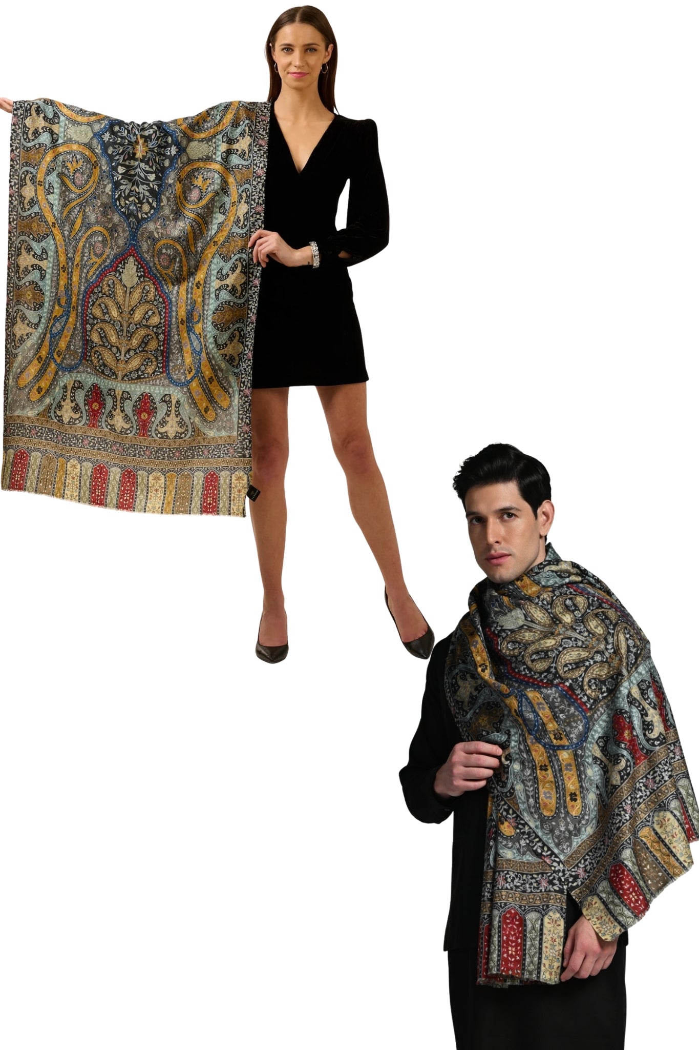 Taroob Gift Set of Exclusive Kalamkari Stole for Him or Her ( Unisex Stole )