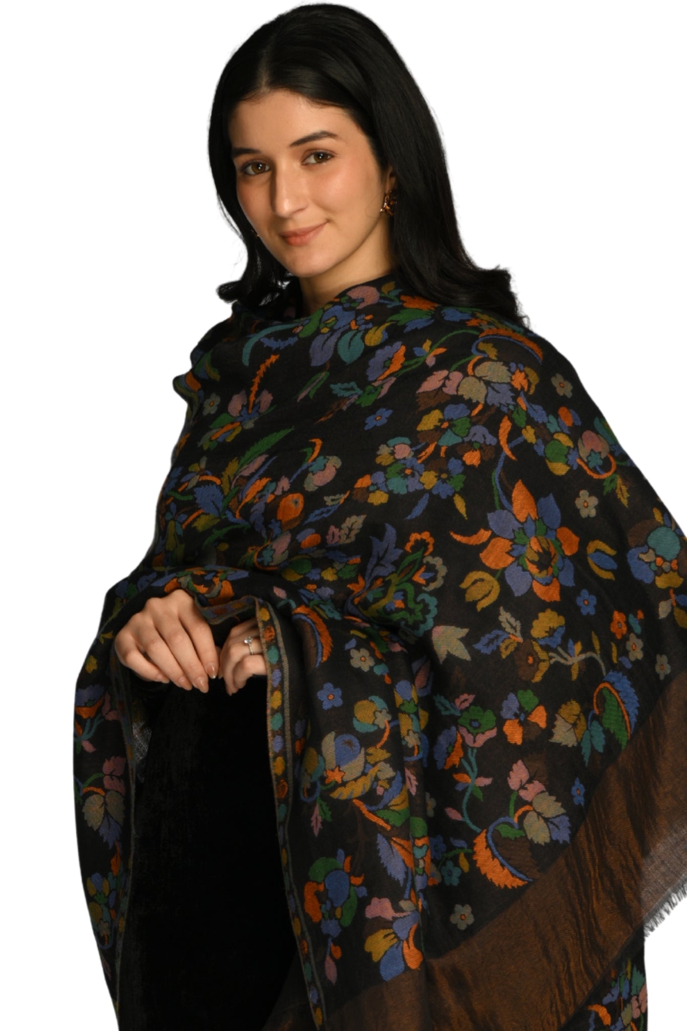 Taroob Rare Floral Zari Reversible Shawl