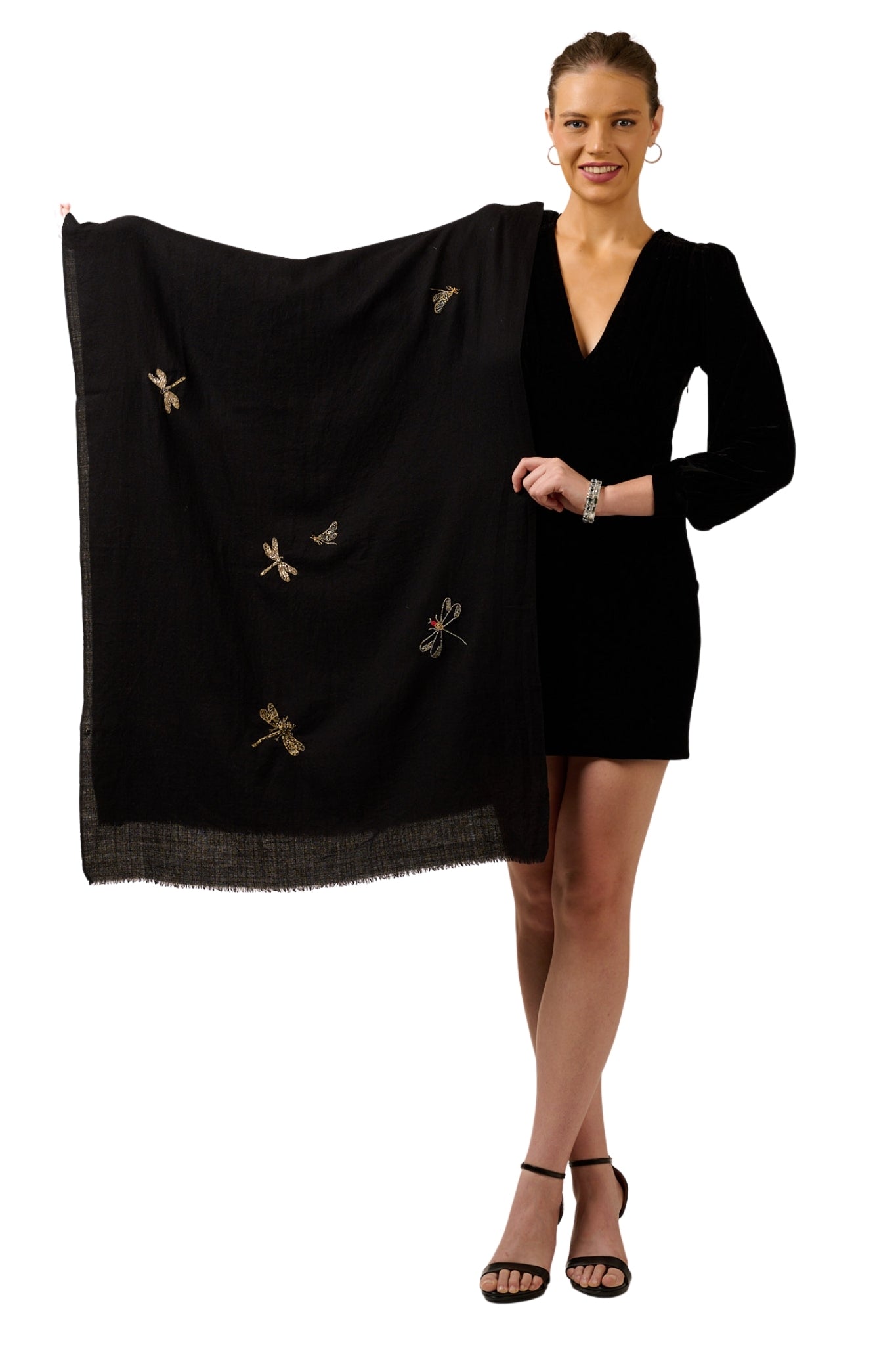 Taroob Valley Of Dragonflies Embroidered Scarf