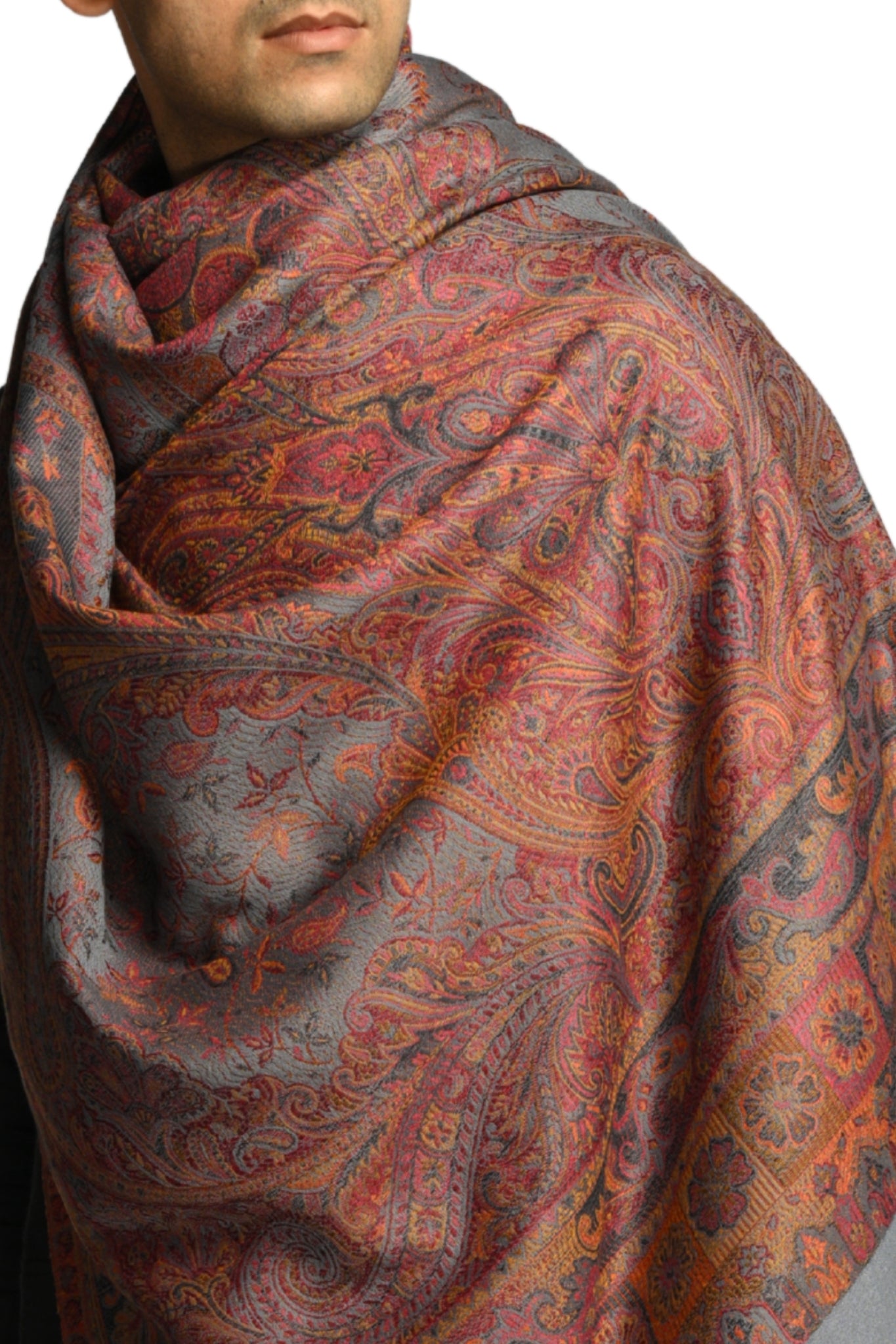 Taroob Faux Pashmina Antique Jamawar Shawl