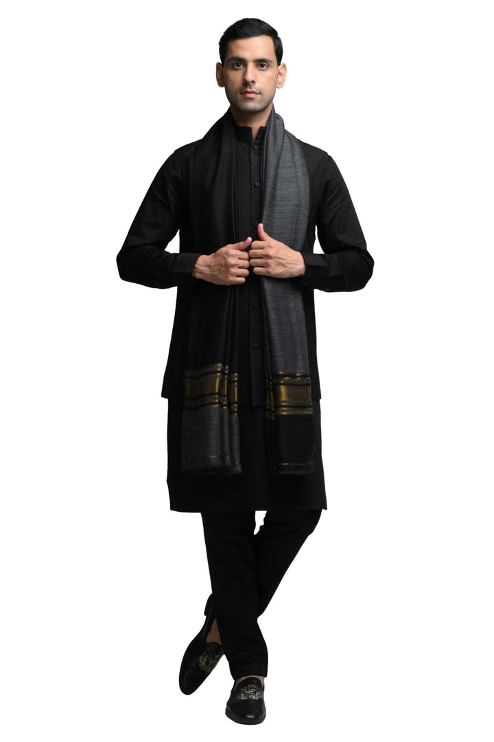 Taroob Super Soft Border Sriper Zari Stole