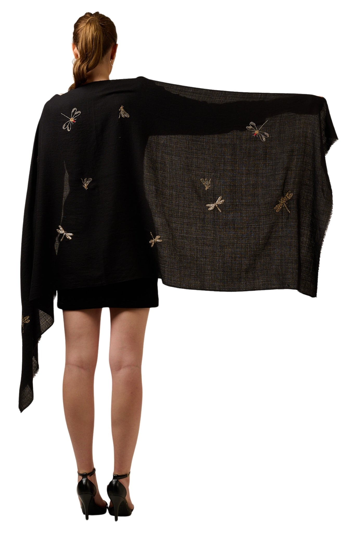 Taroob Valley Of Dragonflies Embroidered Scarf