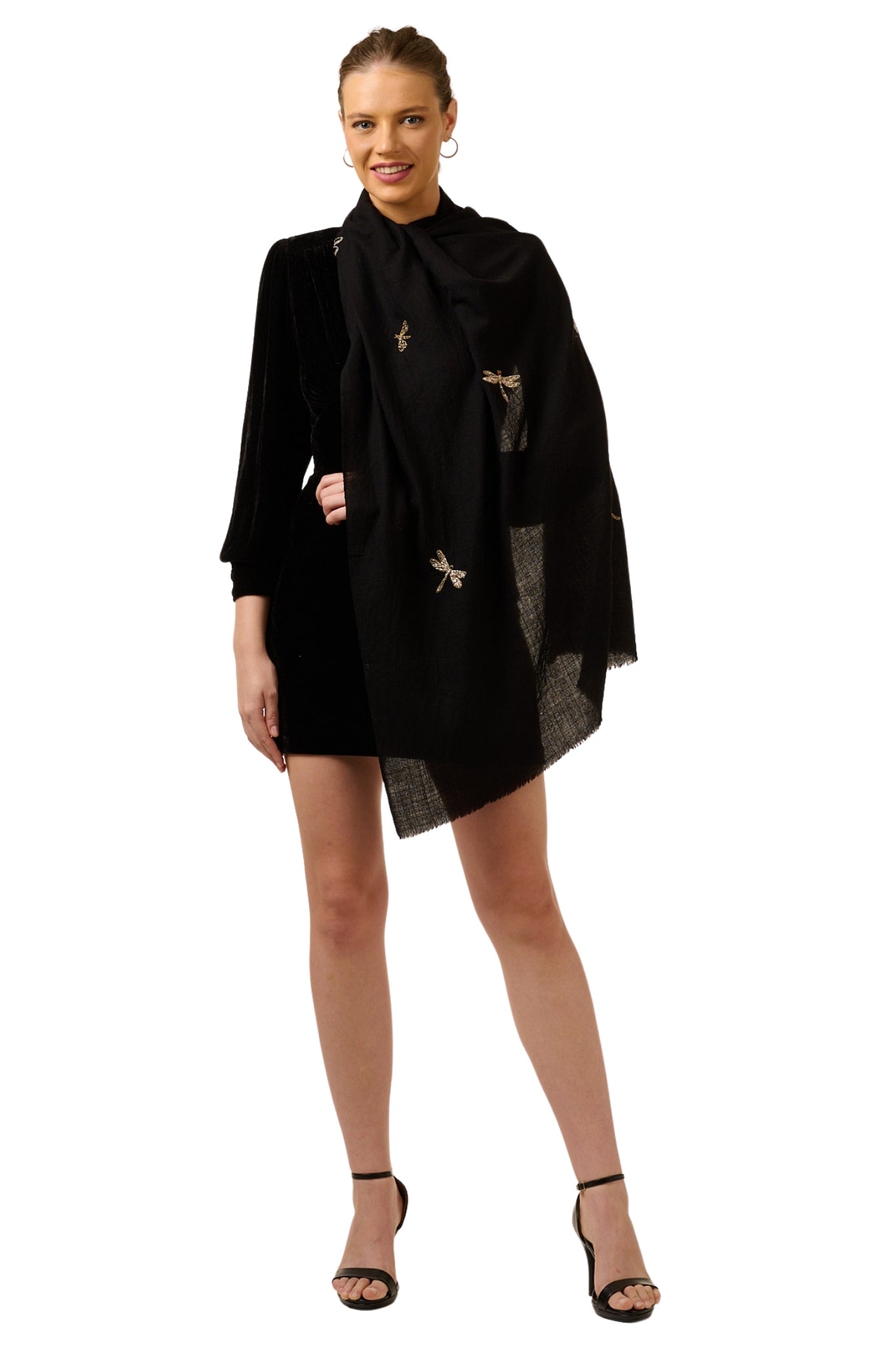 Taroob Valley Of Dragonflies Embroidered Scarf